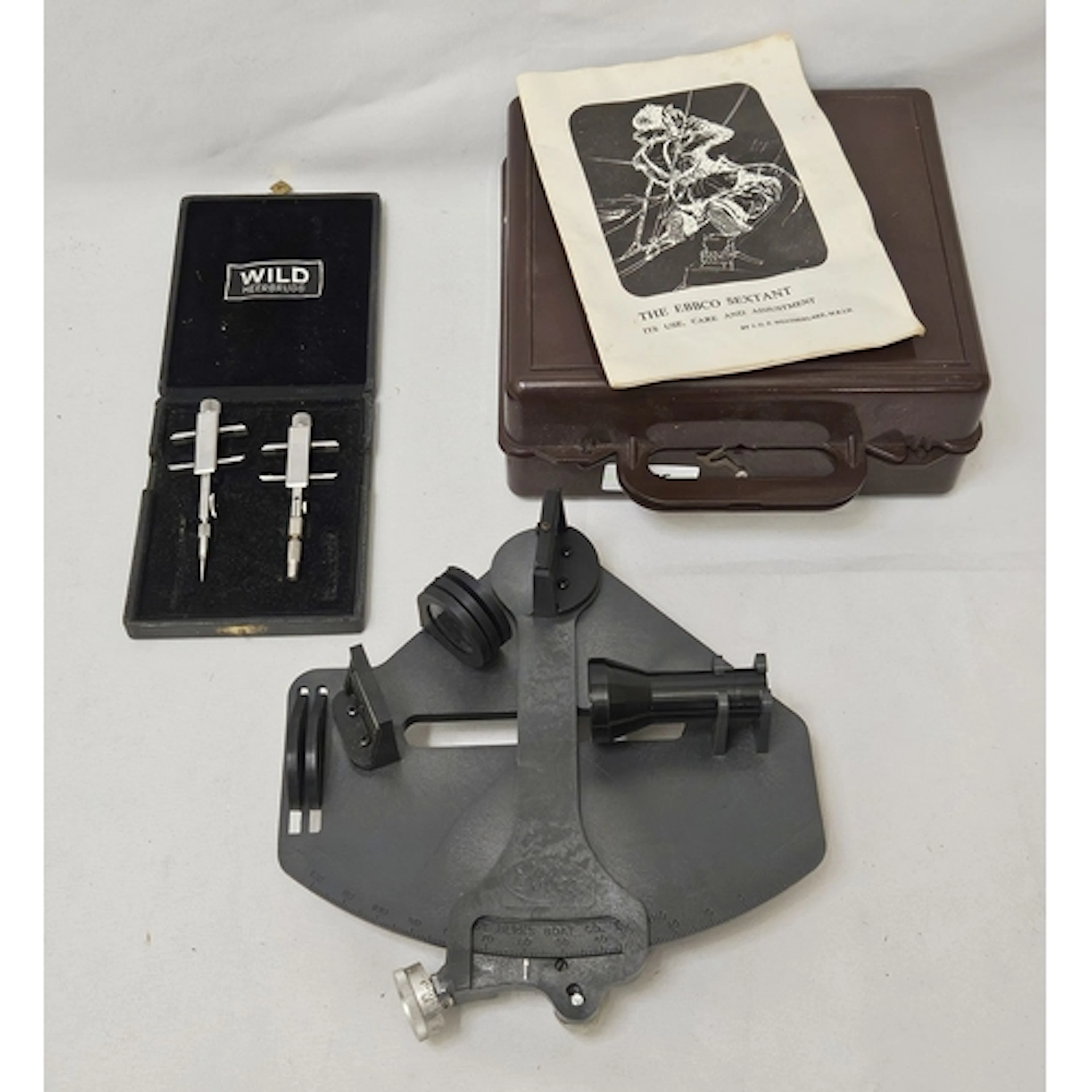 Ebbco Sextant in bound vintage case & cased Wild Heerbrugg c...