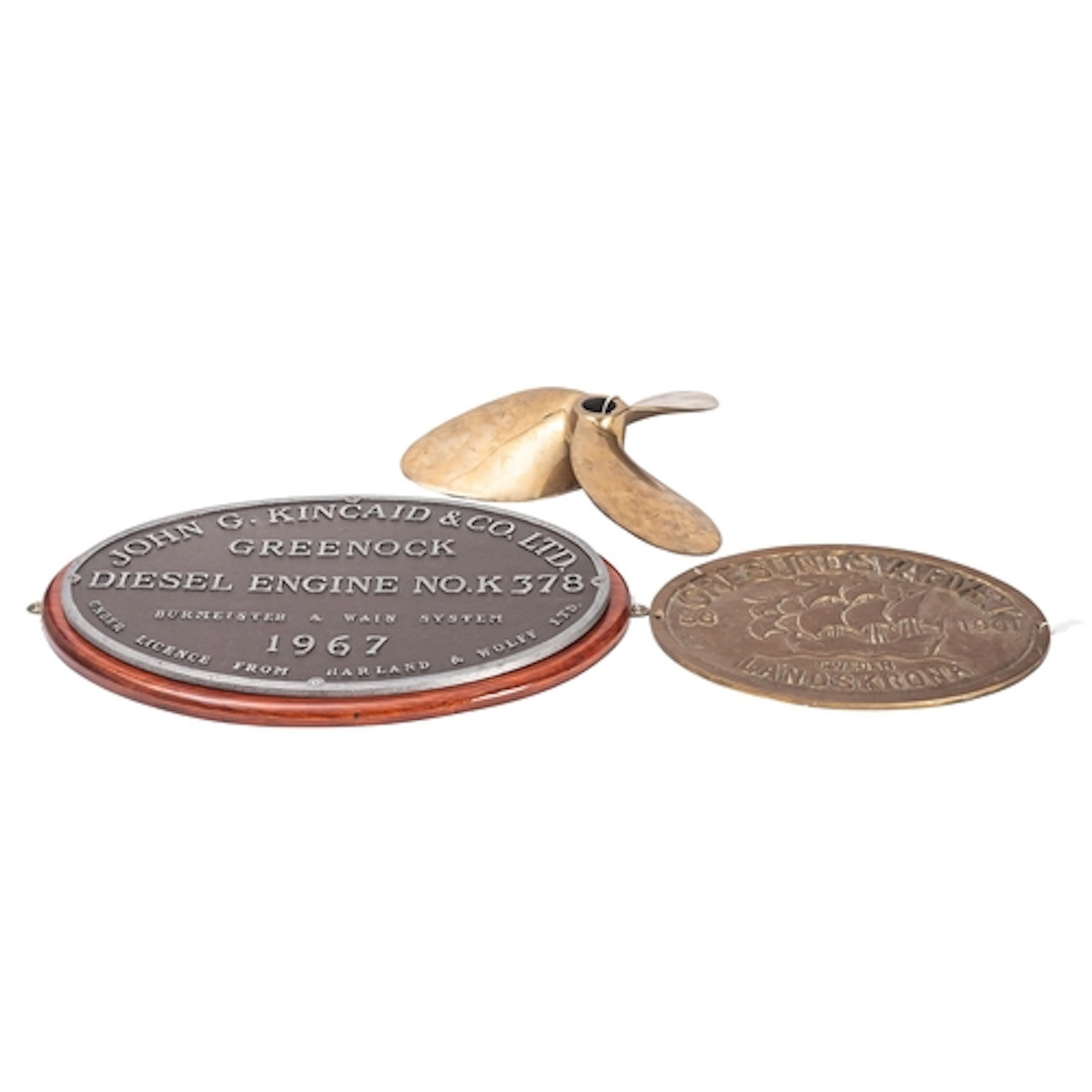 John G. Kincaid & Co Ltd, Greenock, An oval alloy builder's...
