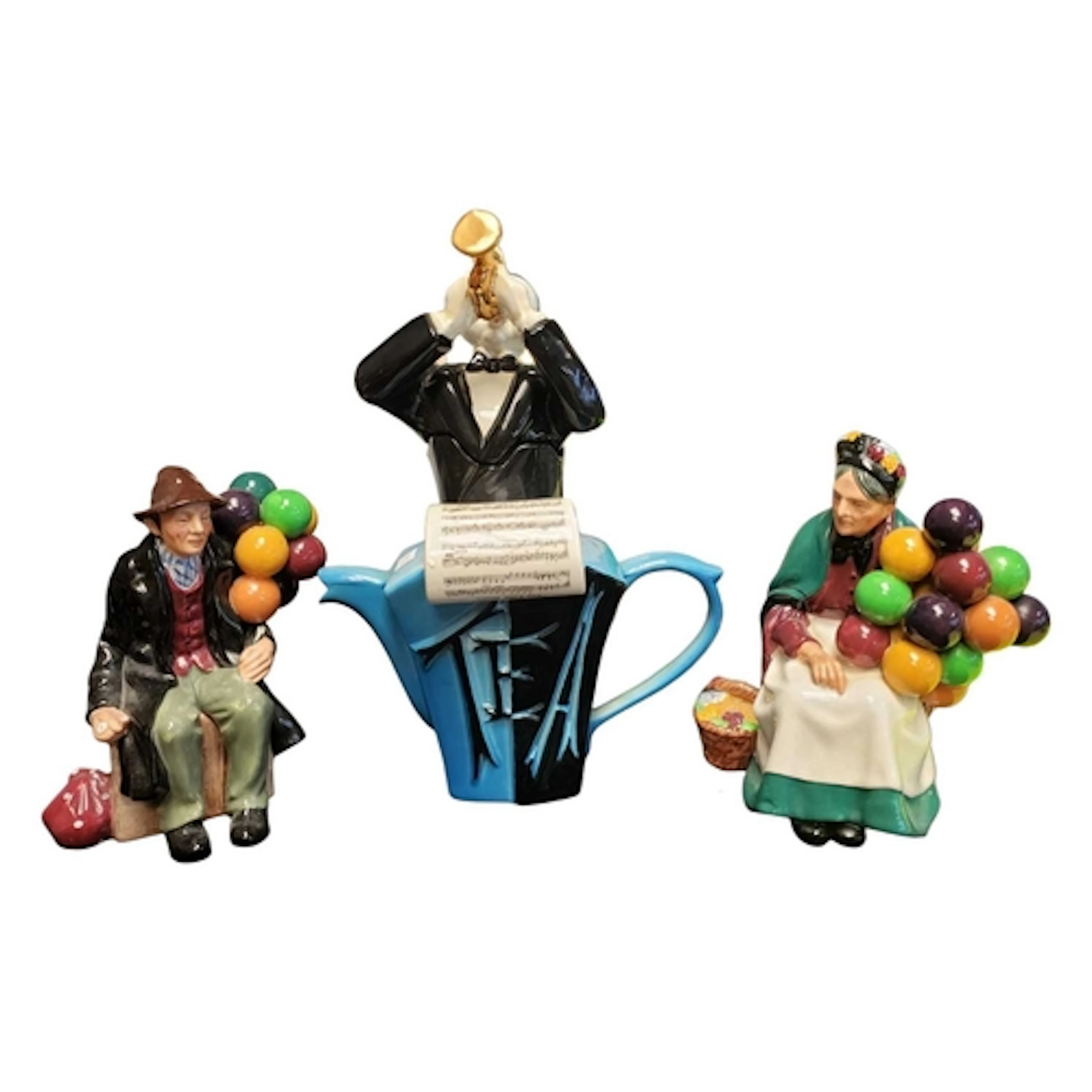 Two 20th century Royal Doulton Balloon Seller figures and a ...