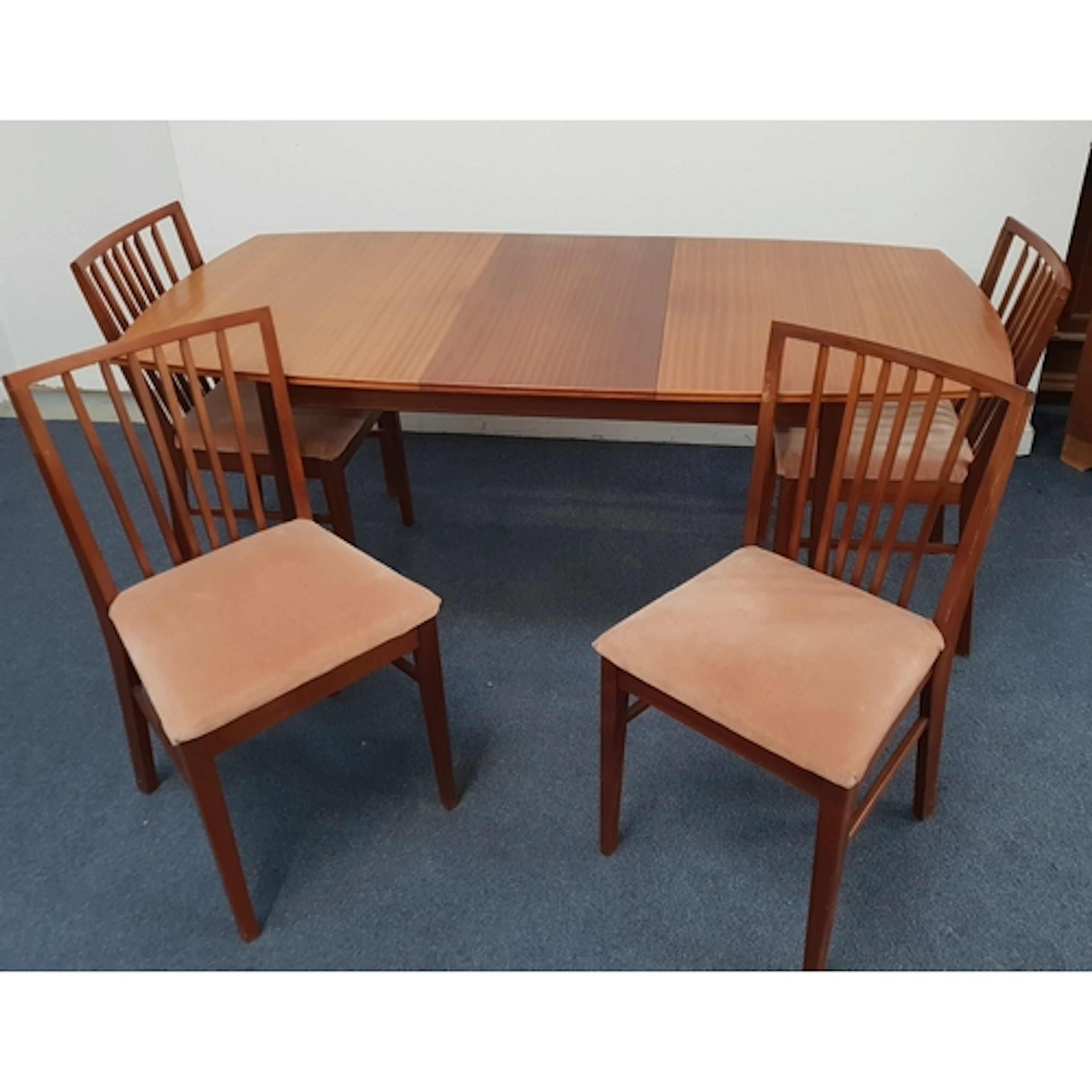 MID-CENTURY TEAK DINING TABLE AND FOUR CHAIRS BY VANSON the...