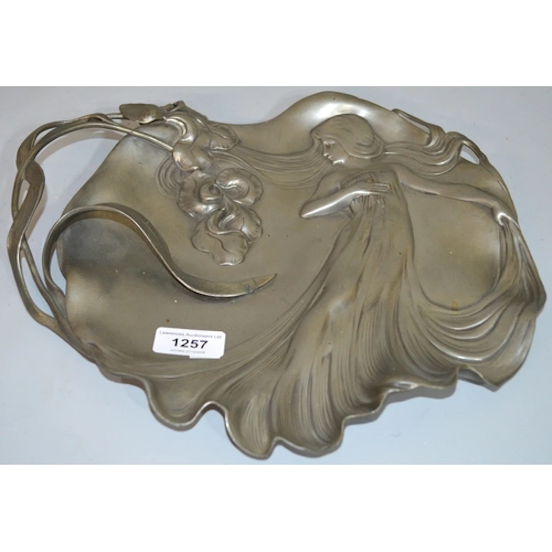 W. M. F. Art Nouveau pewter dish