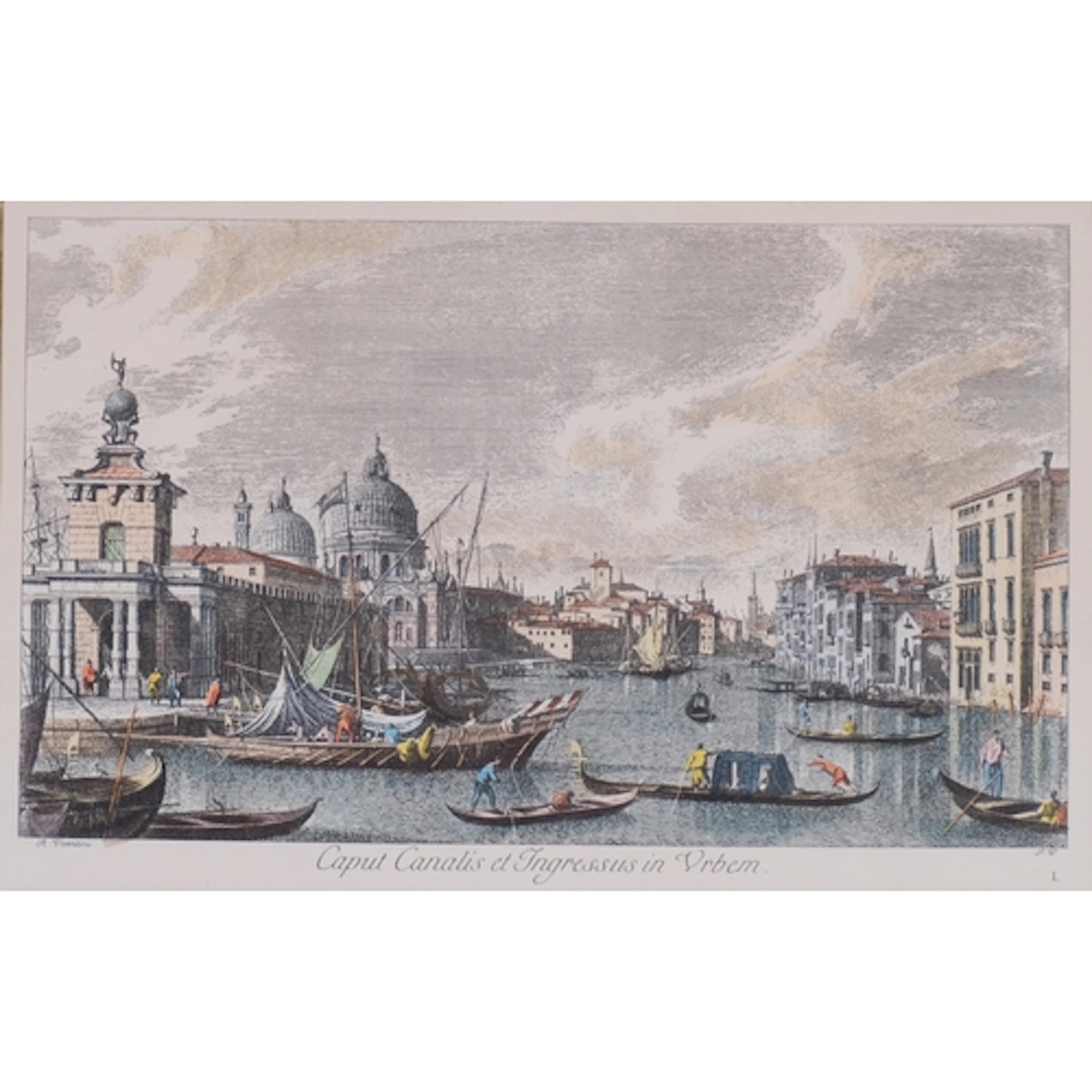 After Antonio Visentini (1688-1782), hand-coloured engraving...