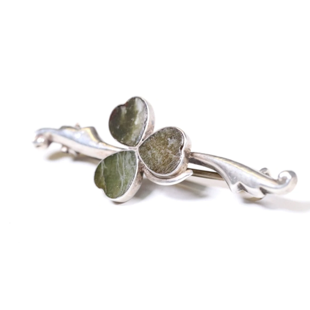 Early 20th Century hallmarked silver Irish Shamrock three le...