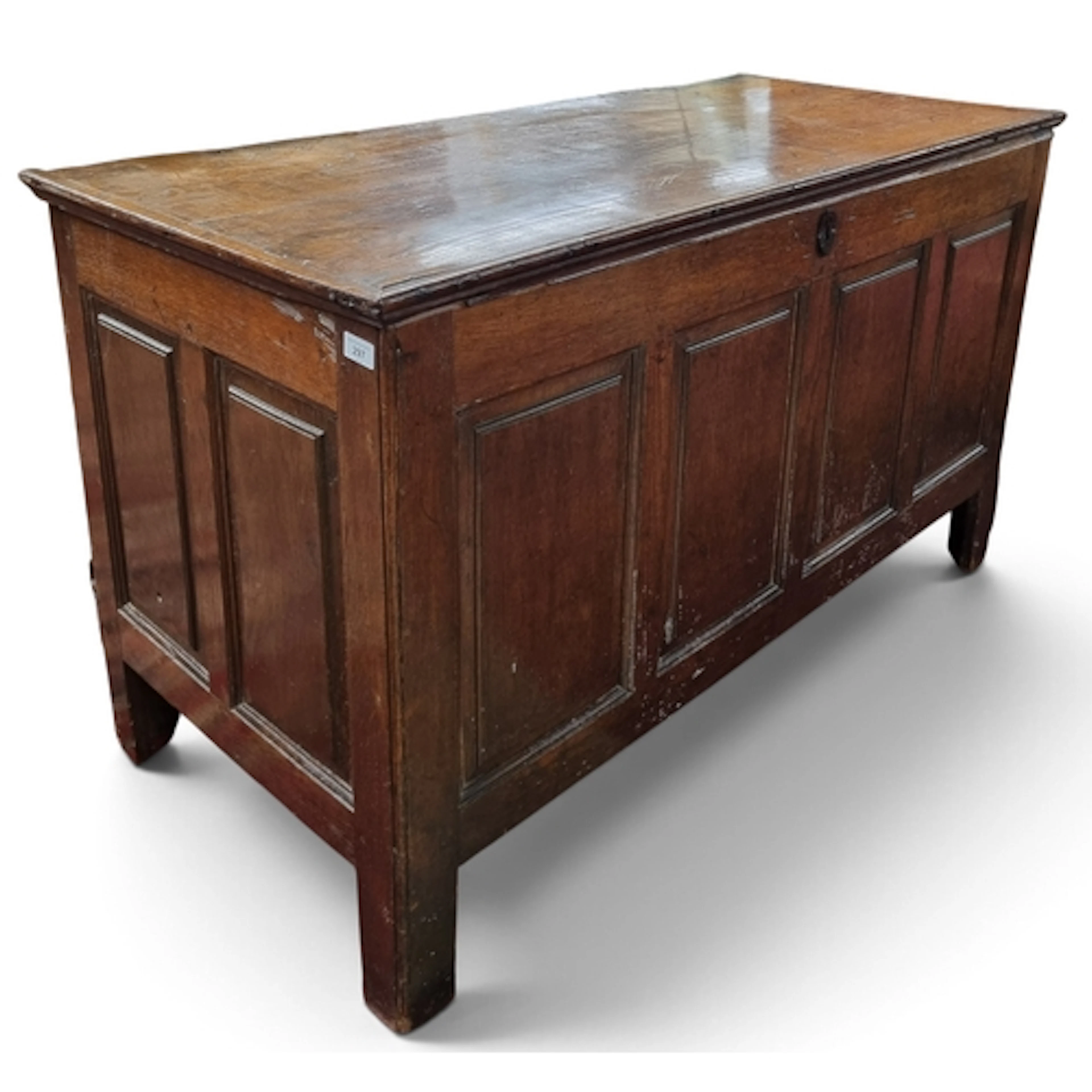 A really good late 18th early 19th Century Elm four panel Bl...
