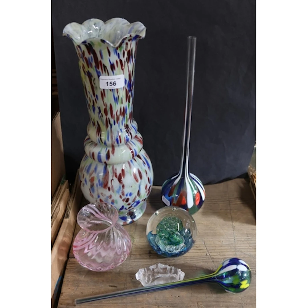 Art glass to include vase, paperweight, etc.