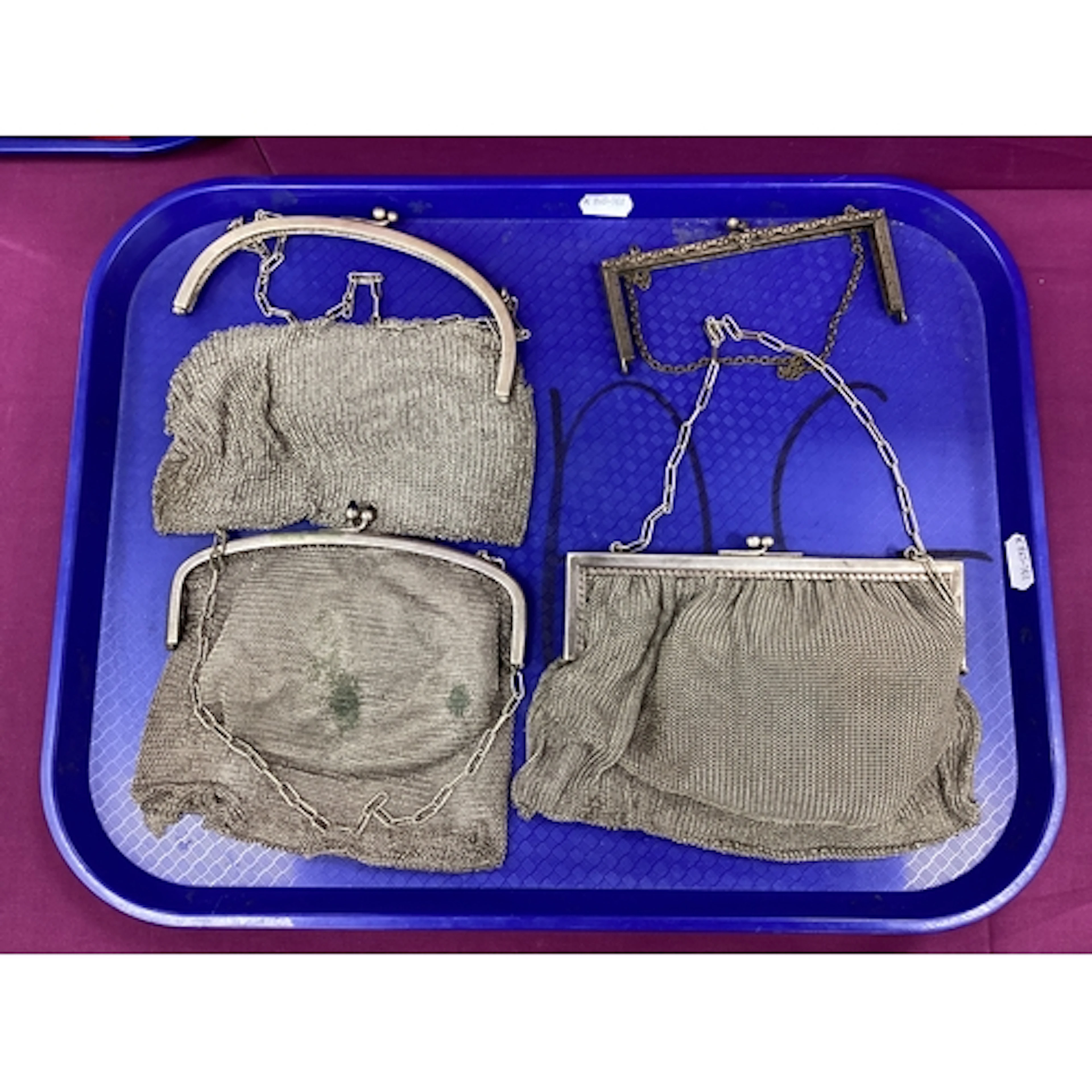 A Small Collection of Vintage Mesh Purses, (damages/detached...