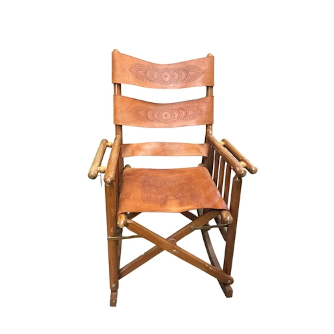 A Safari beech rocking chair, width 64cm, depth 80cm, height...
