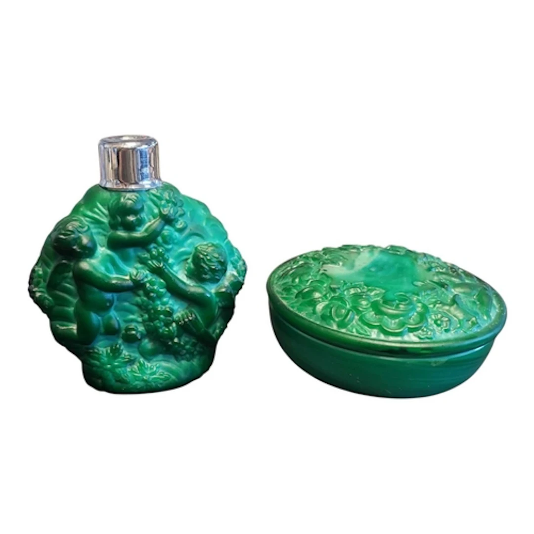 Two pieces of early 20th century circa 1930s Czech malachite...