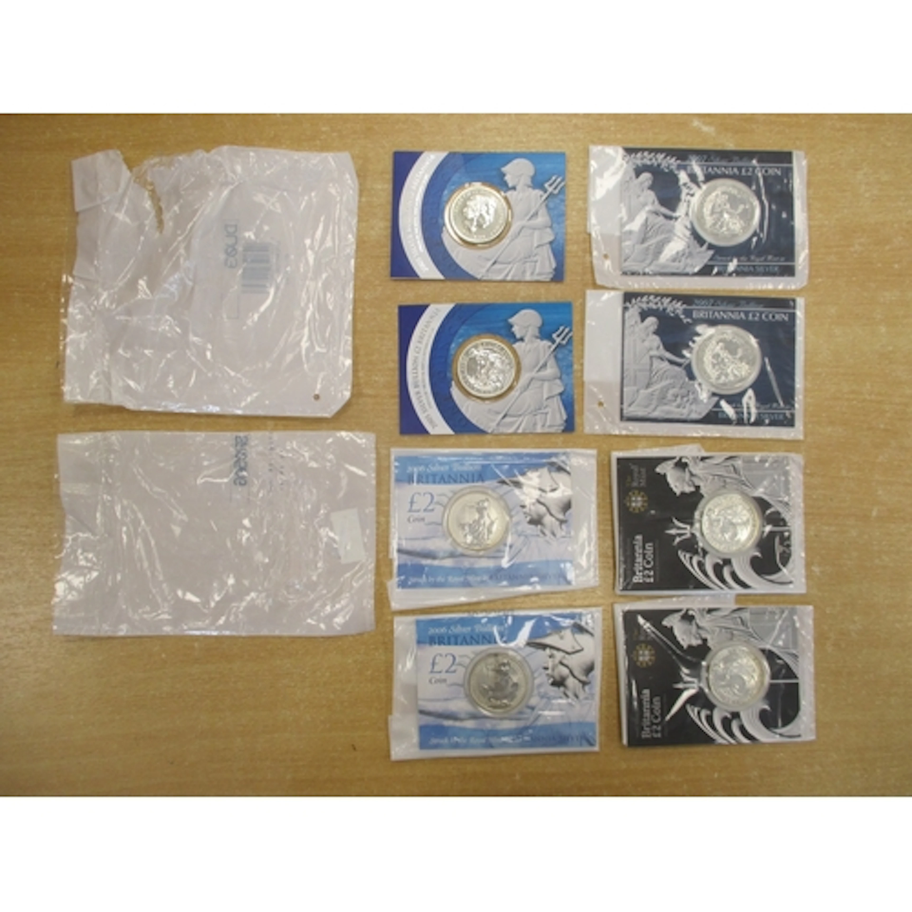 Collection of uncirculated silver £2 Britannia 2005 (2), 200...