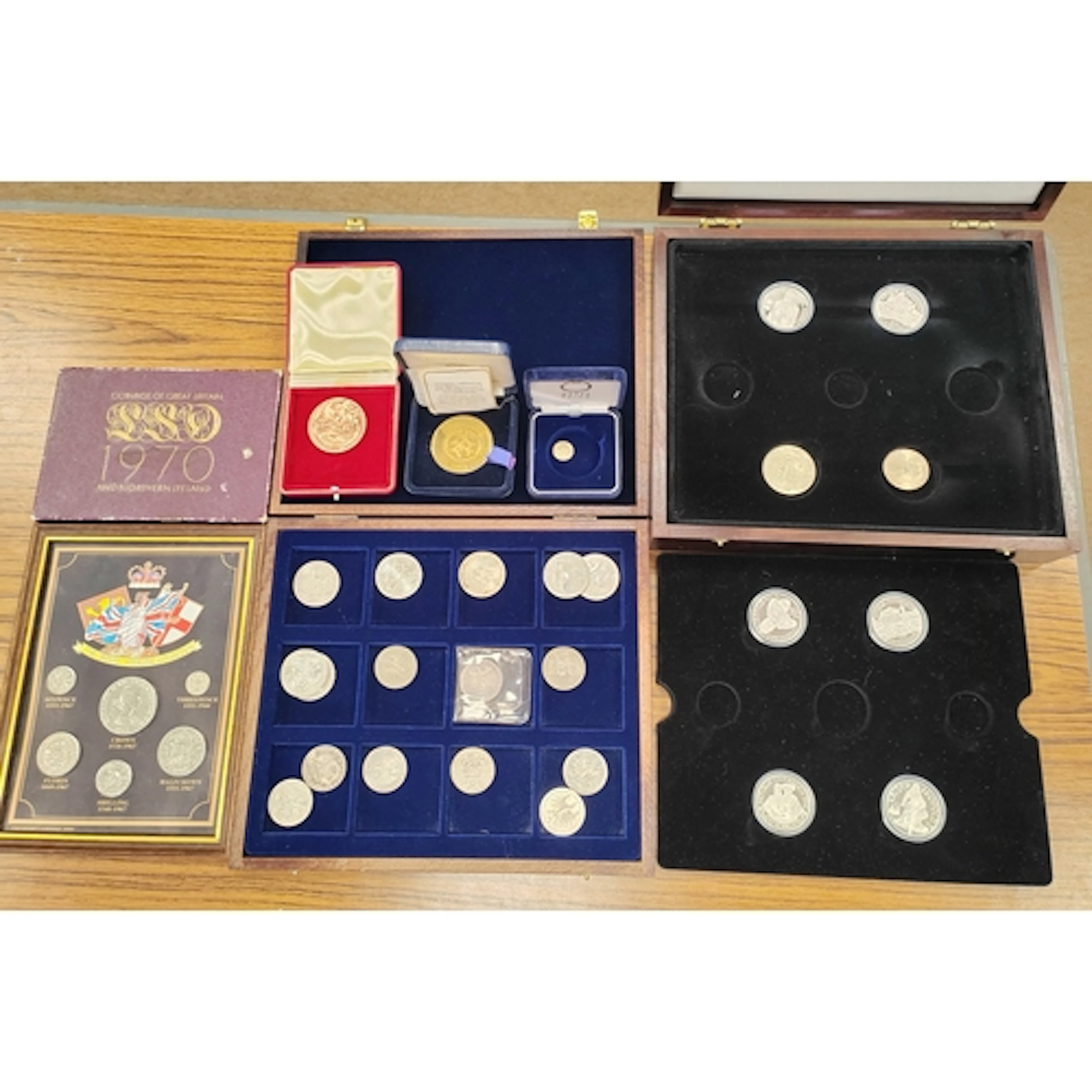 Collection with 1000 Years of Austria partial silver proof s...
