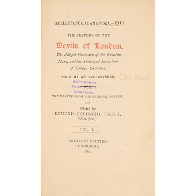 Occult. [Des Niau] & Goldsmid (Edmund, FRHS, FSA, transl...