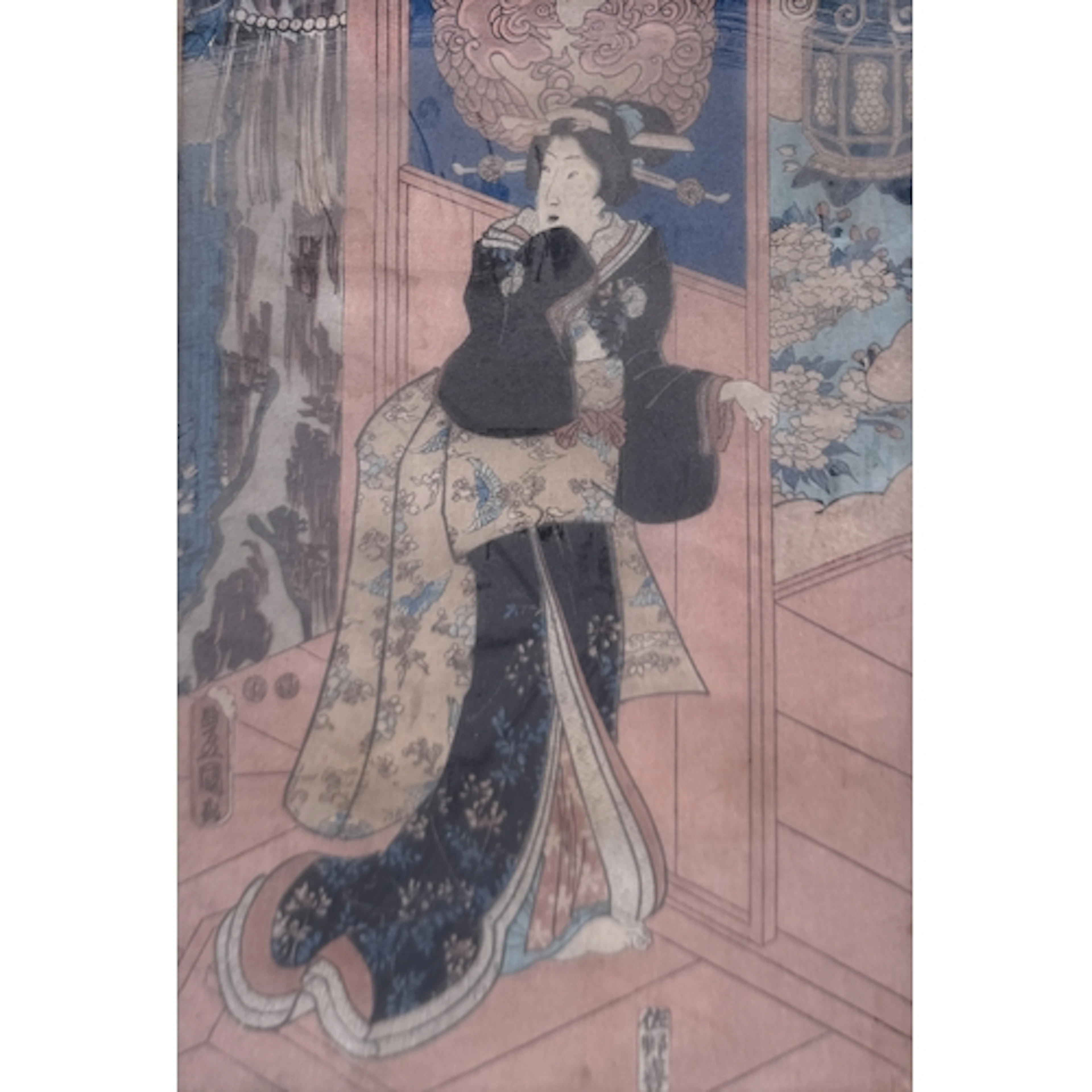 A JAPANESE WOODBLOCK PRINT 35cm x 25cm Together with a print...