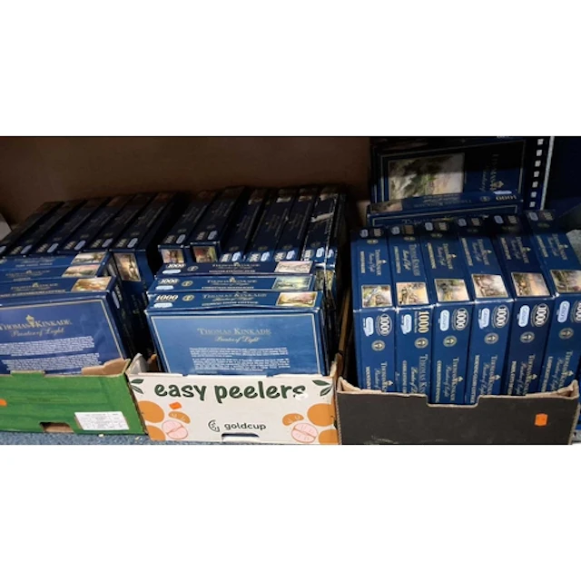 THREE BOXES OF GIBSONS JIGSAW PUZZLES, to include twenty-nin...