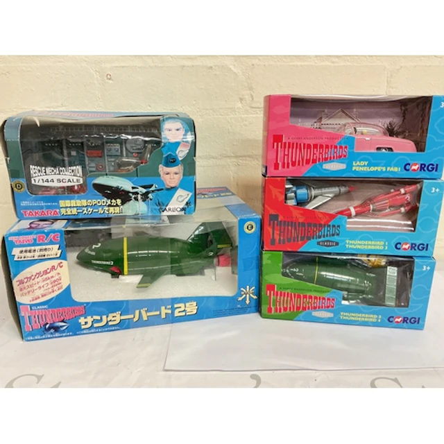 5 X Boxed Thunderbirds Toys Including Corgi And Takara.