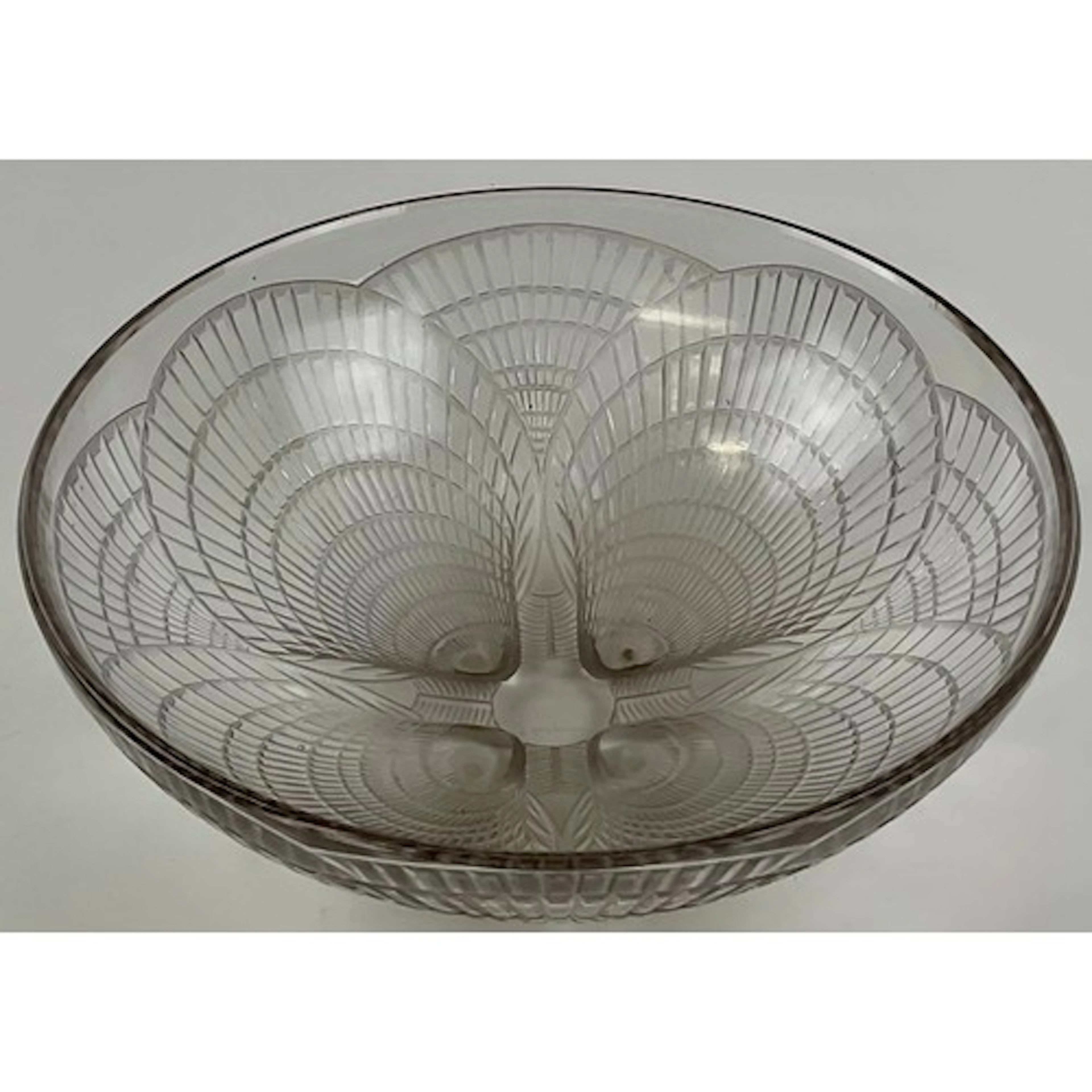 A Rene Lalique Art Deco Coquilles pattern bowl, 23.5cm diam,...