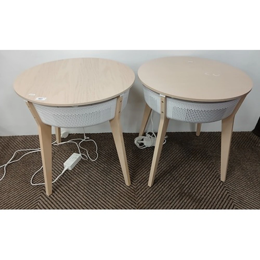 Pair of IKEA Stark Vind contemporary tables with air purifie...