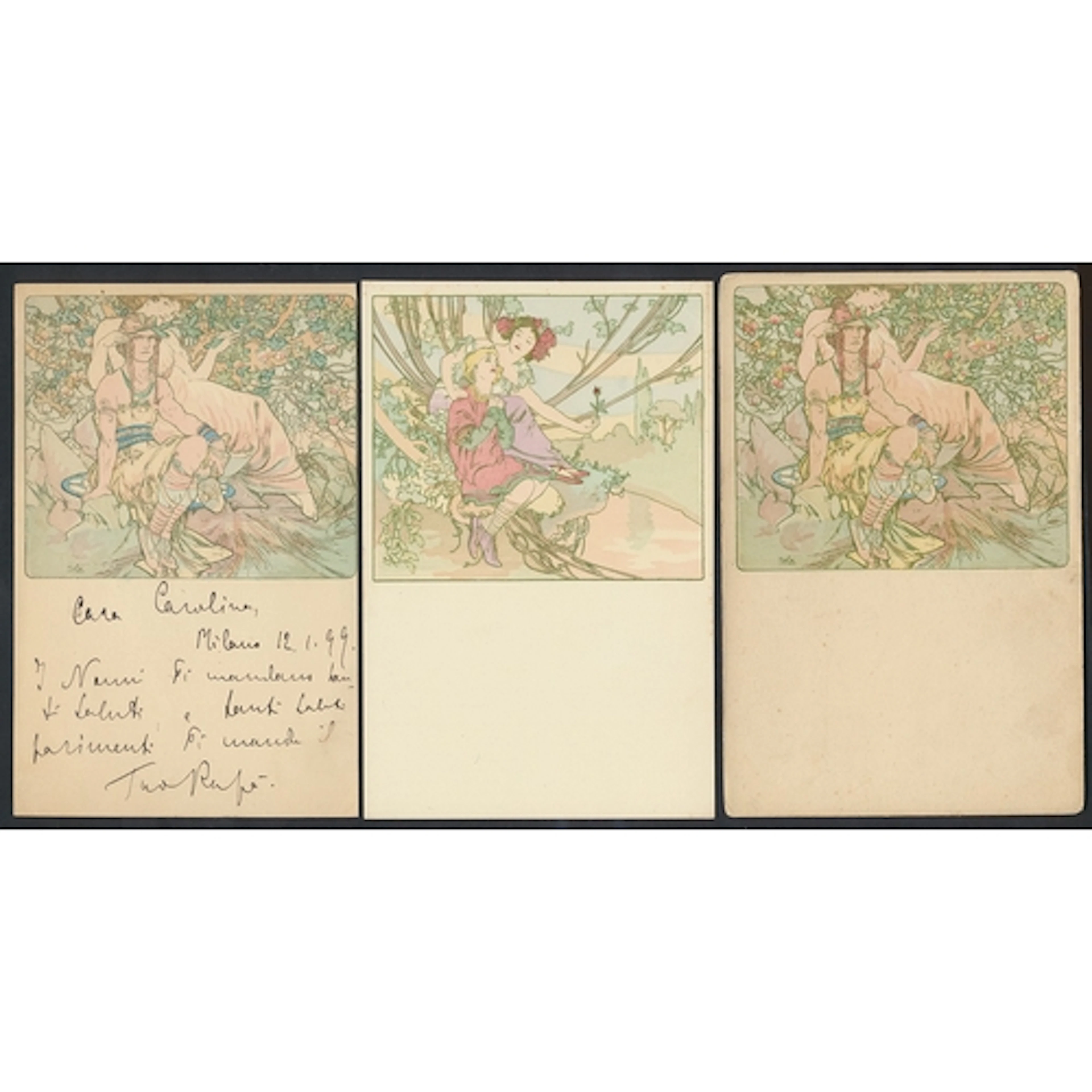 Alphonse Mucha. A selection of Art Nouveau colour lithograph...