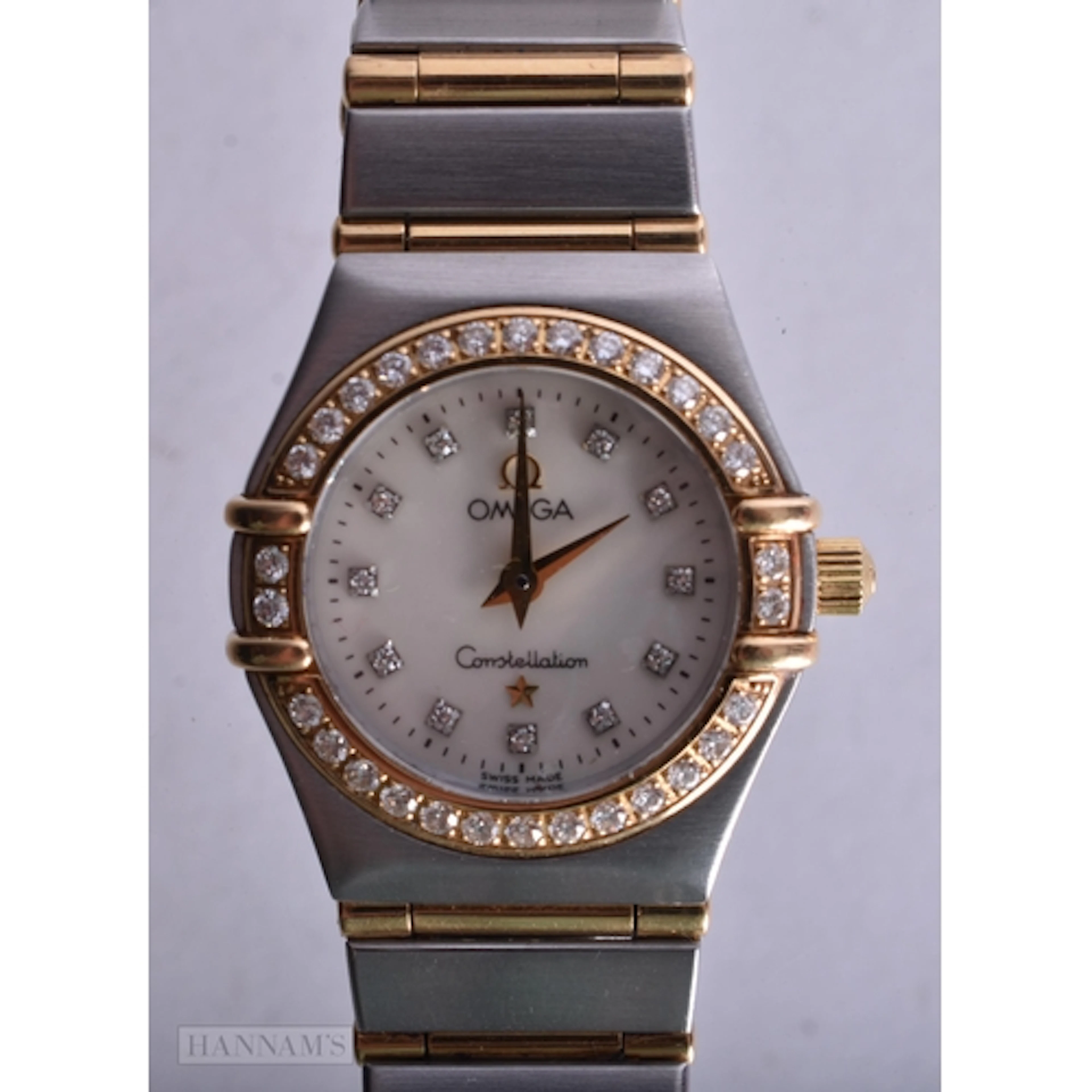 AN OMEGA TWO TONE CONSTELLATION WRIST WATCH. Untested. 2.25 ...