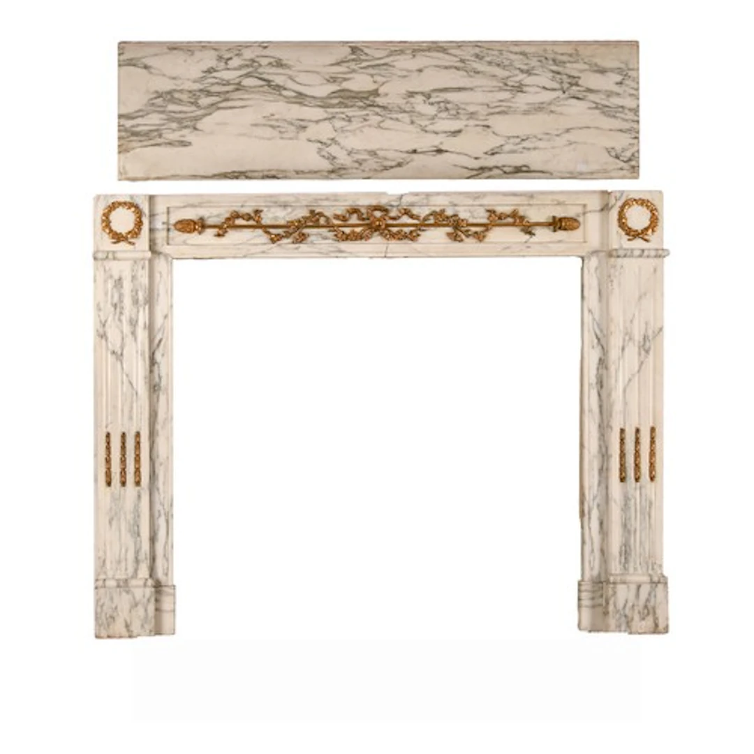 A French ormolu-mounted Paonazzo marble chimneypiece, late L...