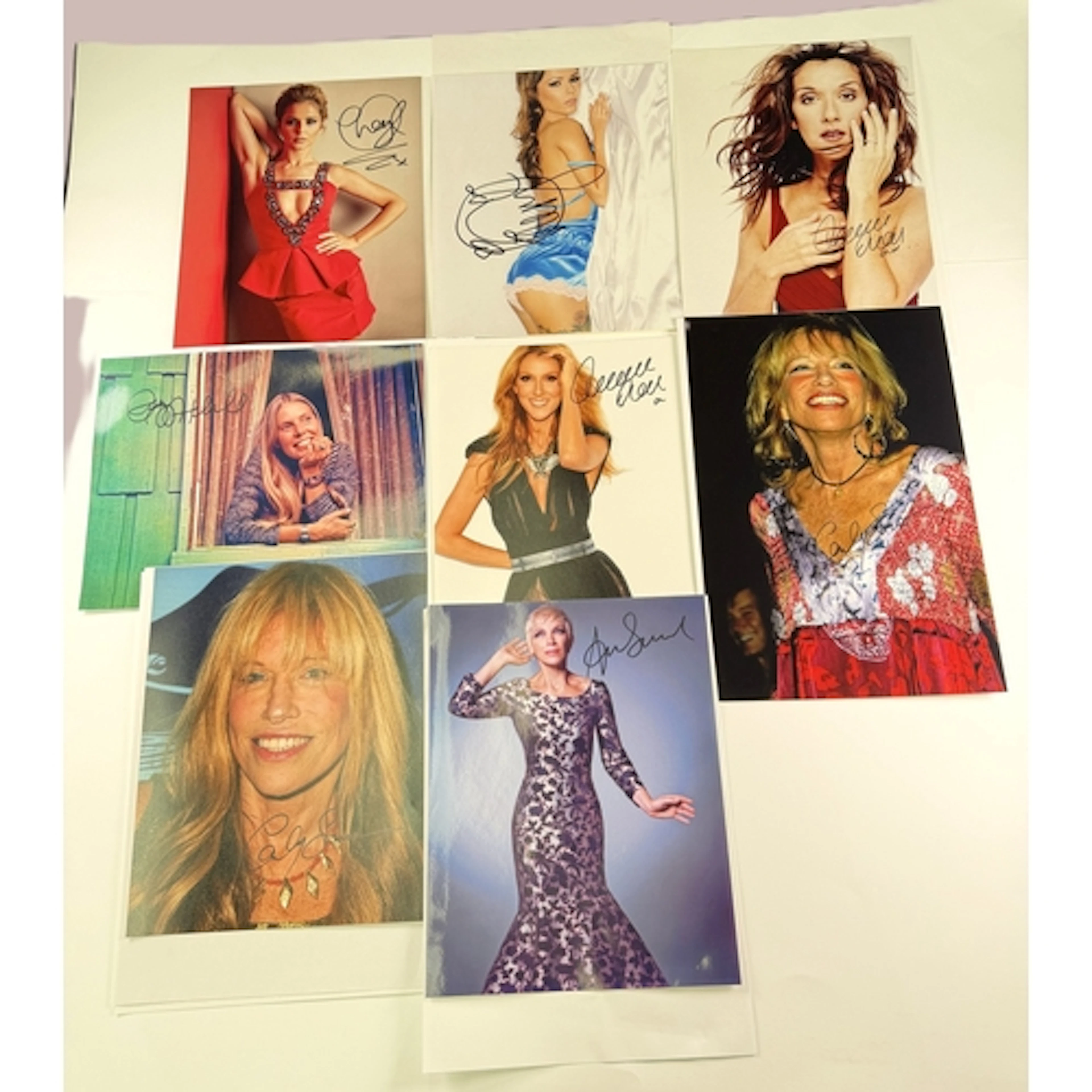 Studio publicity signed photographs: Joni Mitchell, Celine D...
