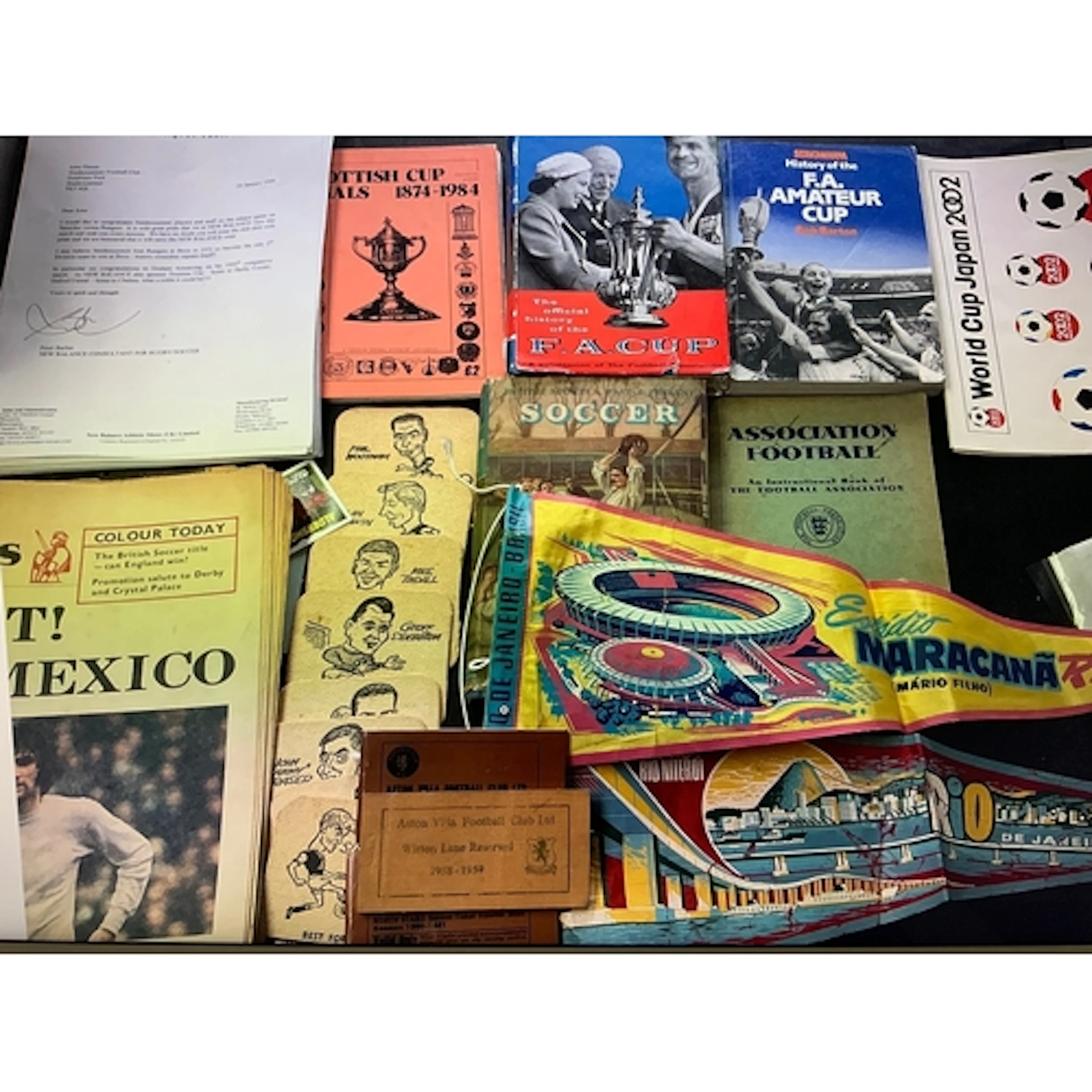 Football Memorabilia Box: Books on the history of the FA Cup...