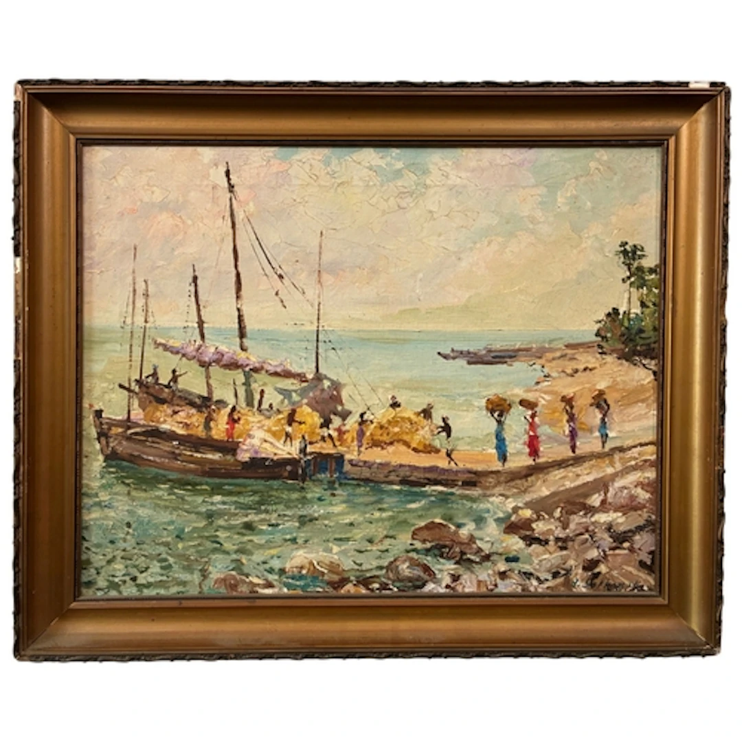 Alexander Sofronoff (1901-1948) - Sri Lankan coastal scene w...