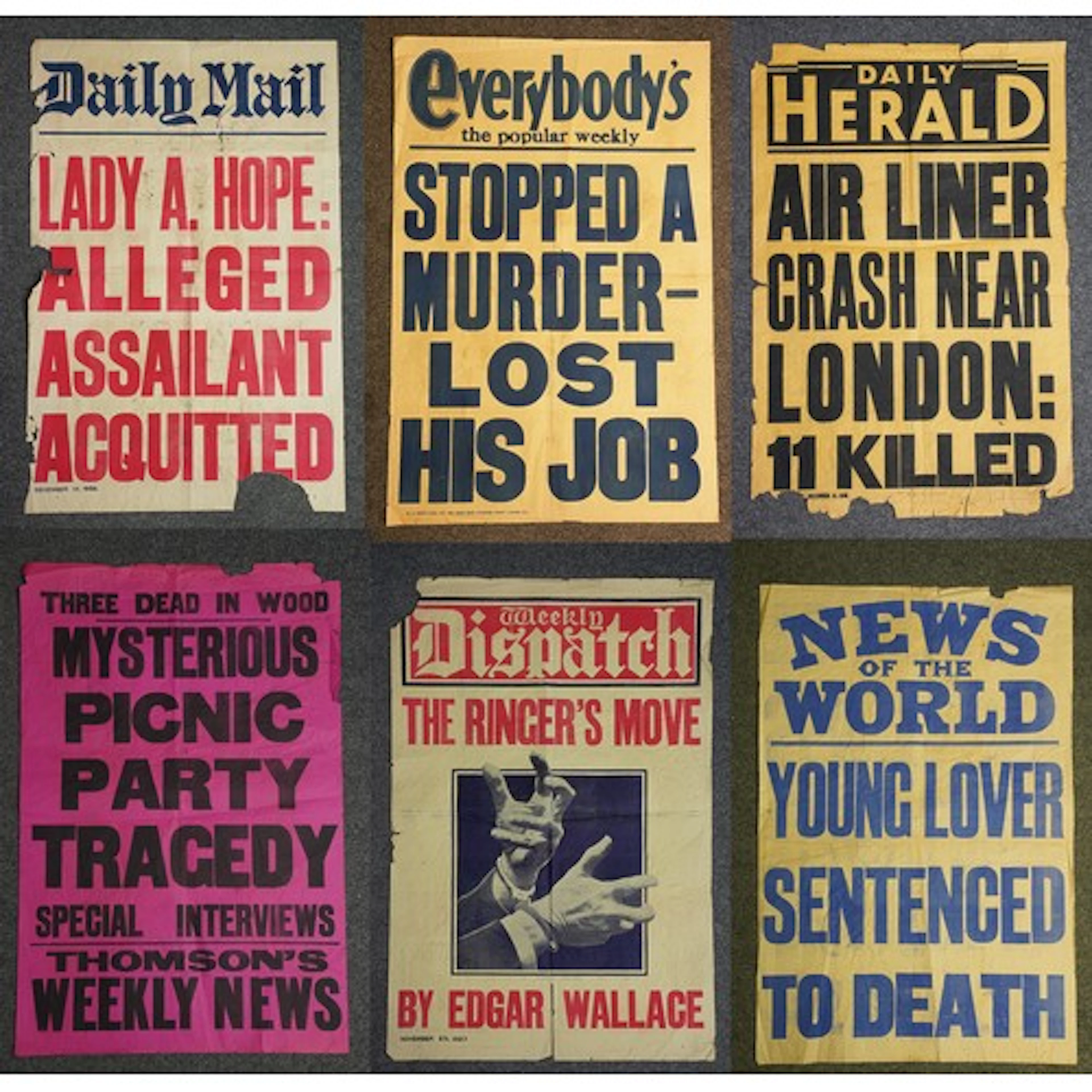 Six national news newspaper headline posters - Daily Herald ...
