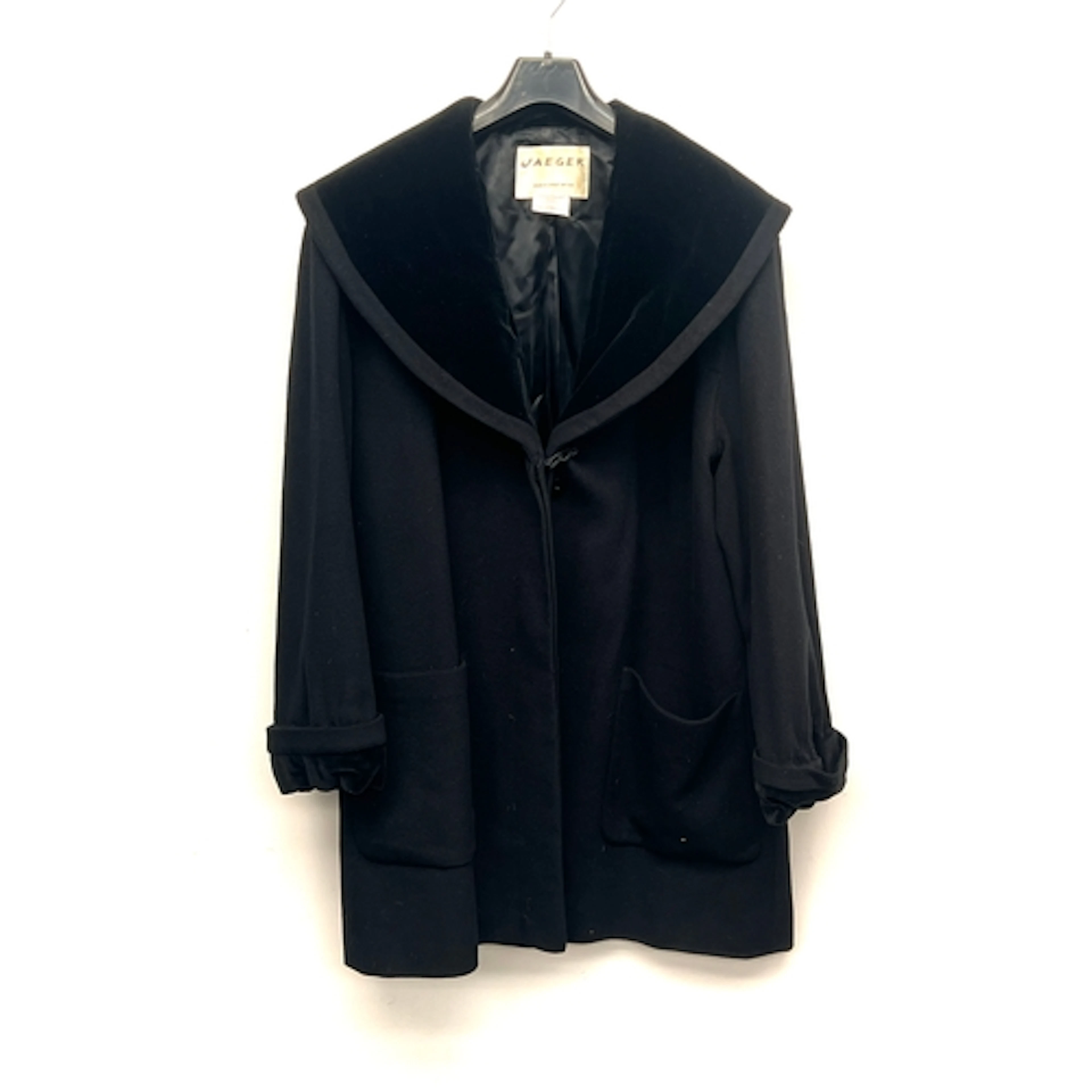 A Jaeger wool cashmere mix ladies coat, with turned cuffs an...