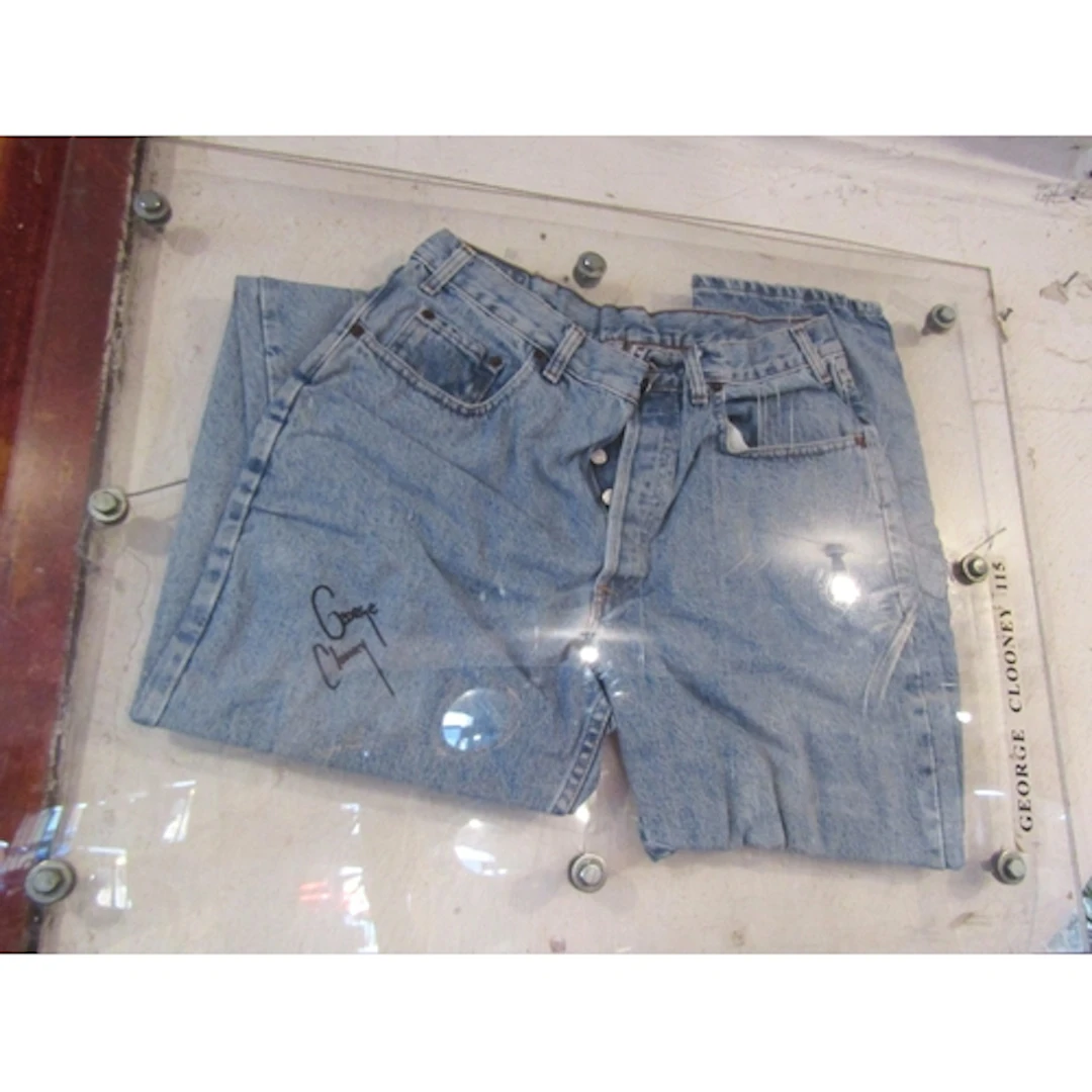 George Clooney Pair of Denim Jeans Signed by George Clooney ...