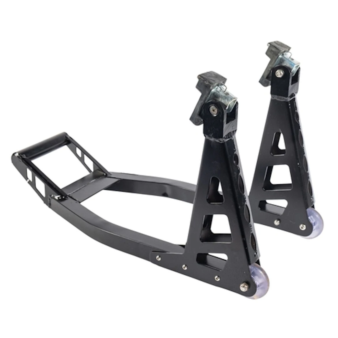 A rear wheel paddock stand, unsigned, black