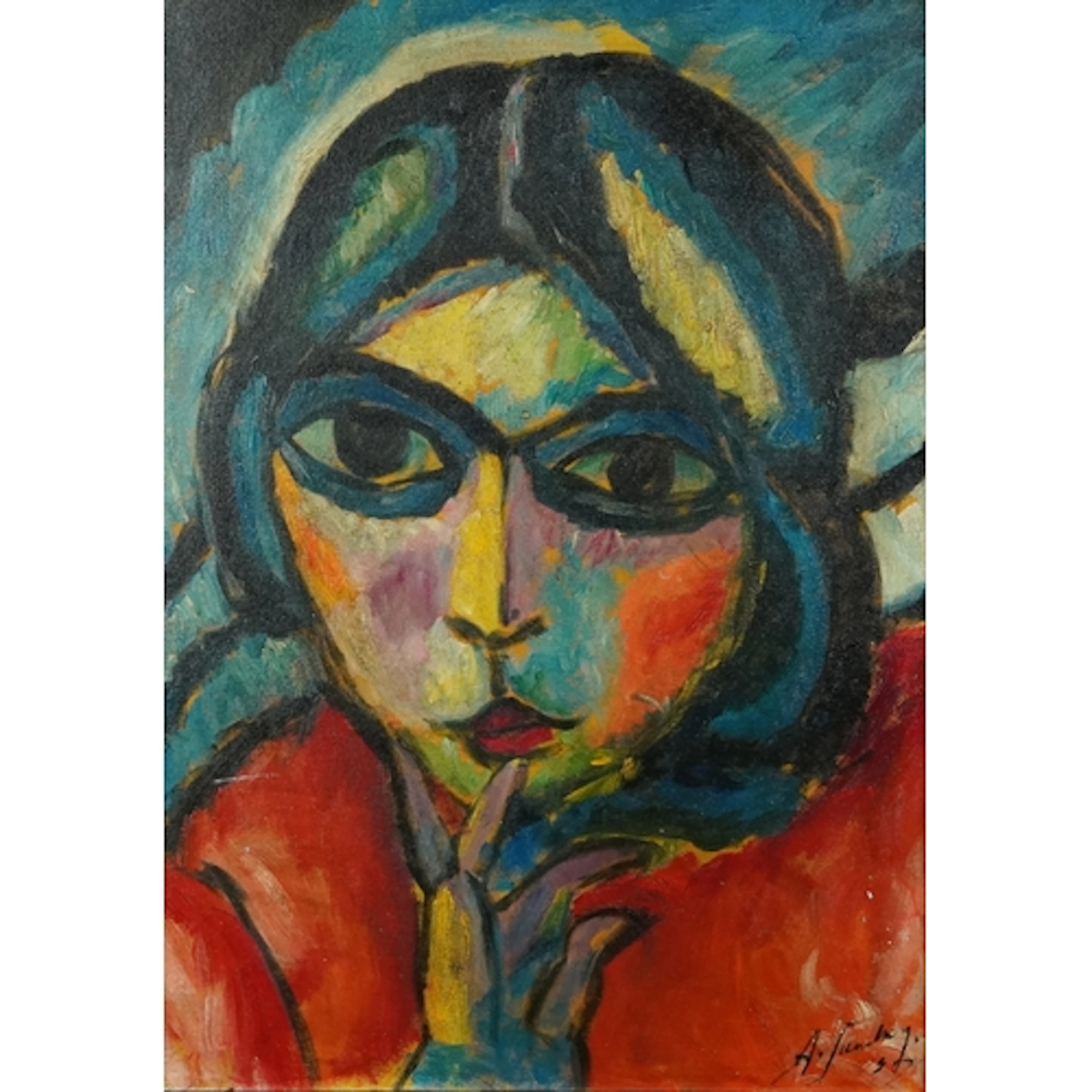 In the manner of Alexej Jawlensky - Portrait of a surreal fi...