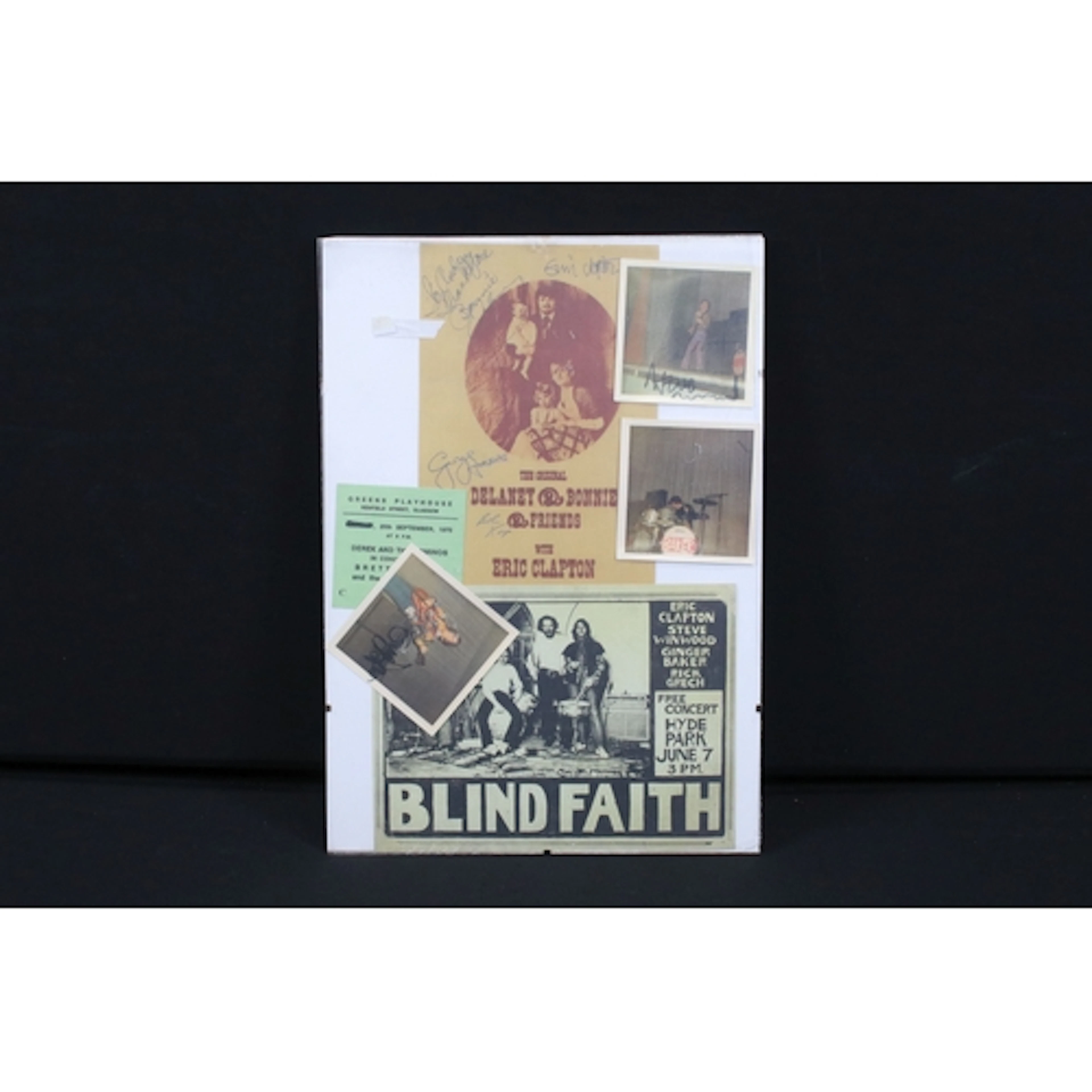 Memorabilia - Eric Clapton display featuring facsimile signe...