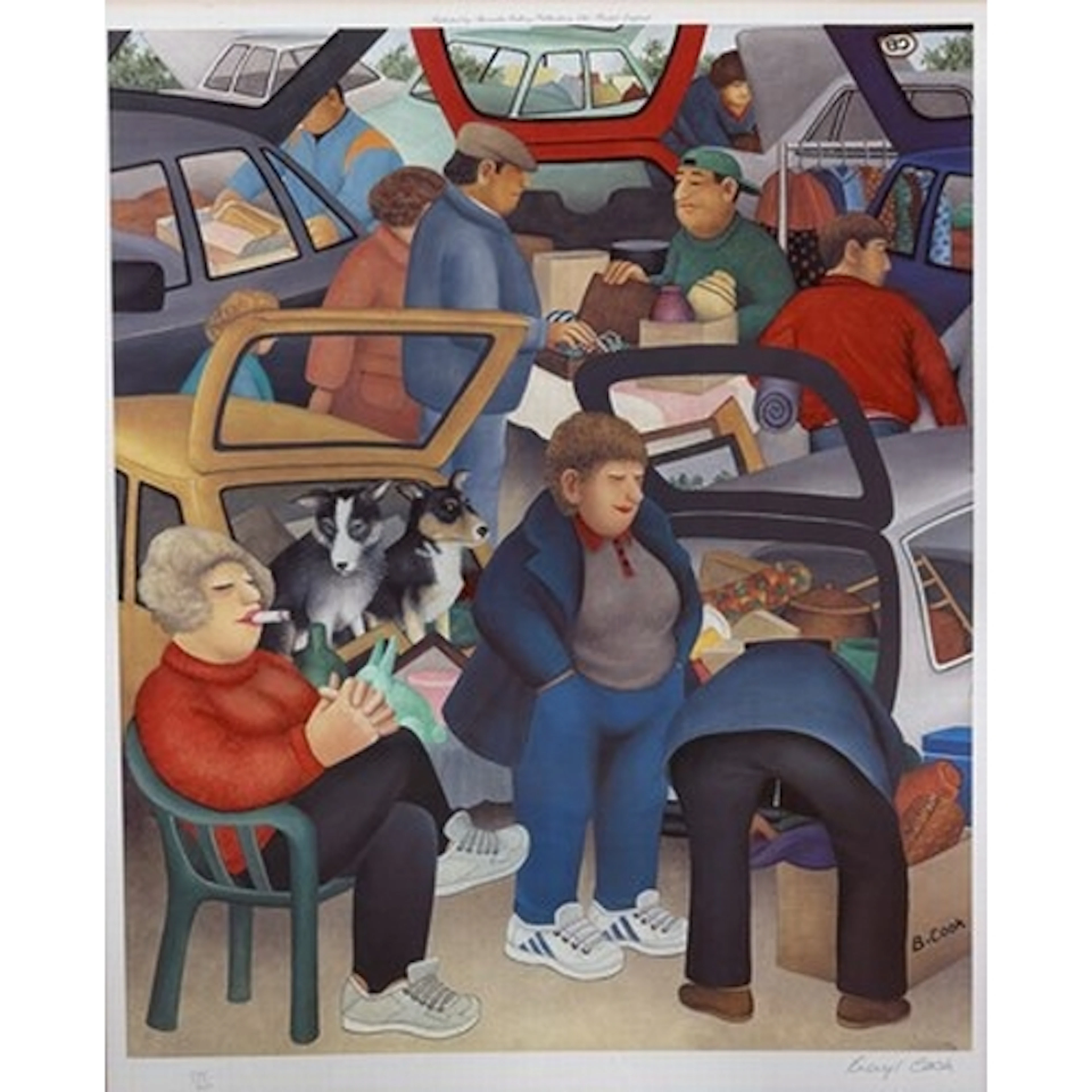 Beryl Cook (1926-2008) - Car Boot Sale - a full-colour art p...