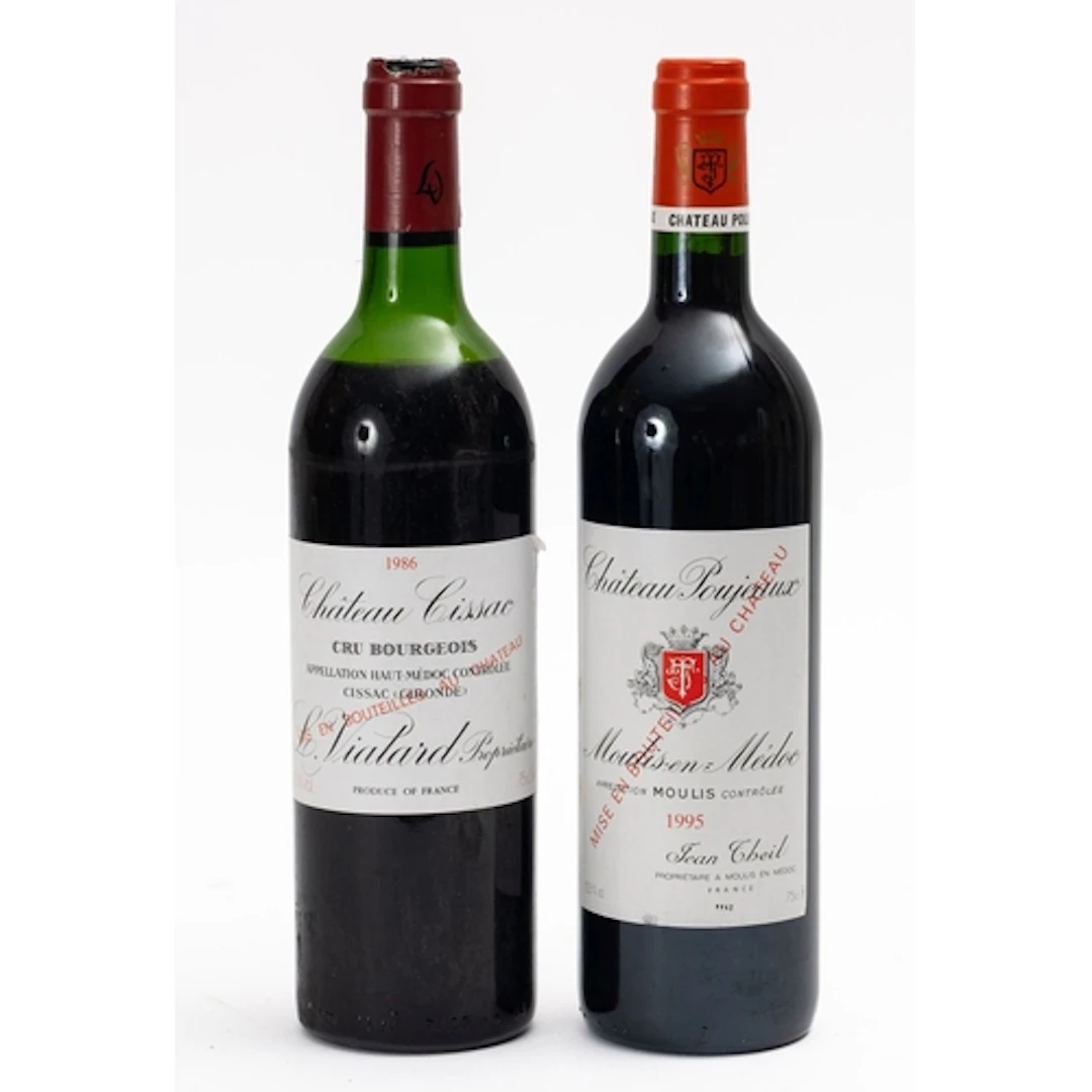 A bottle of Chateau issac Cru Bourgeious Medoc 1986. Fill le...