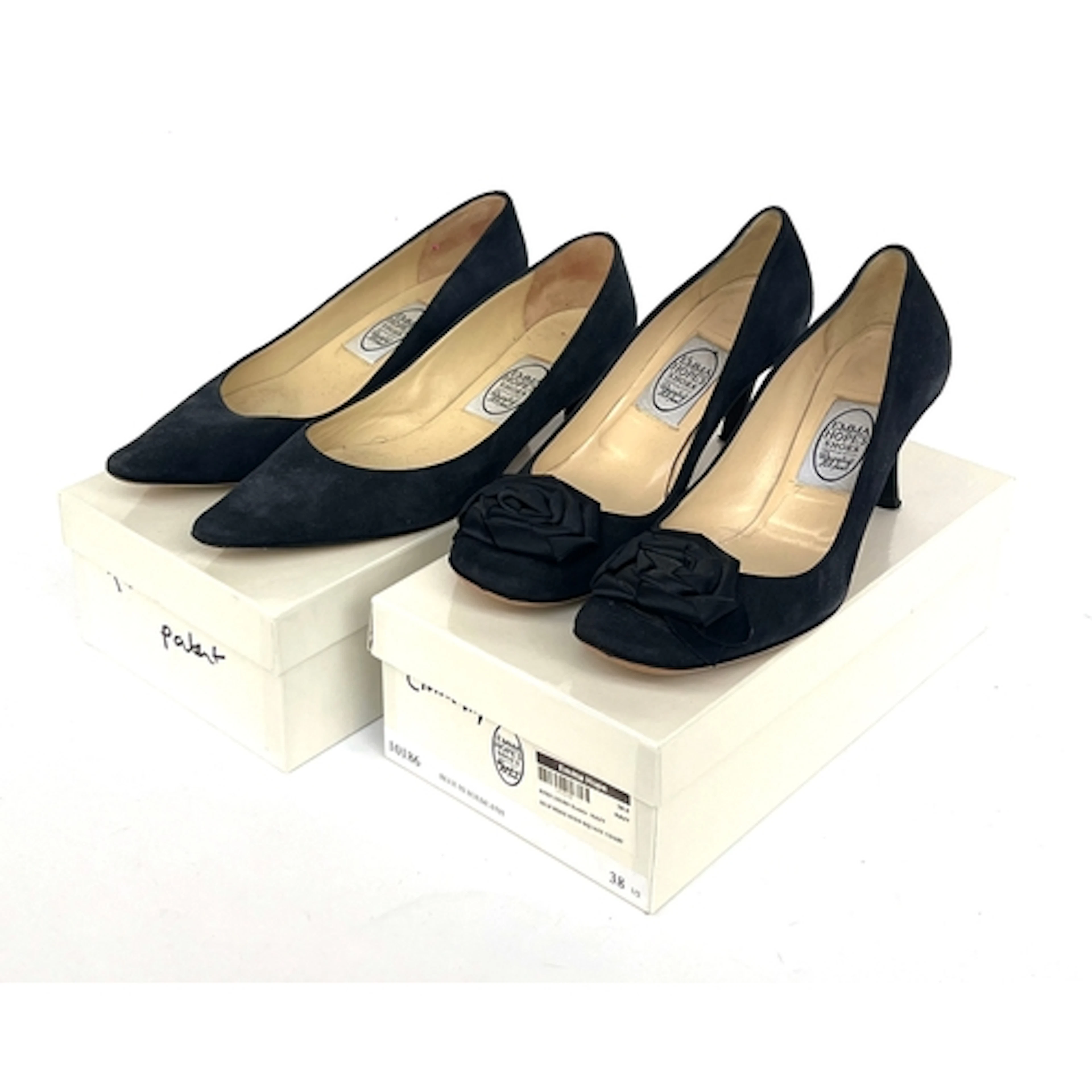 Two pairs of Emma Hope's Regalia for Feet heels, one pair na...