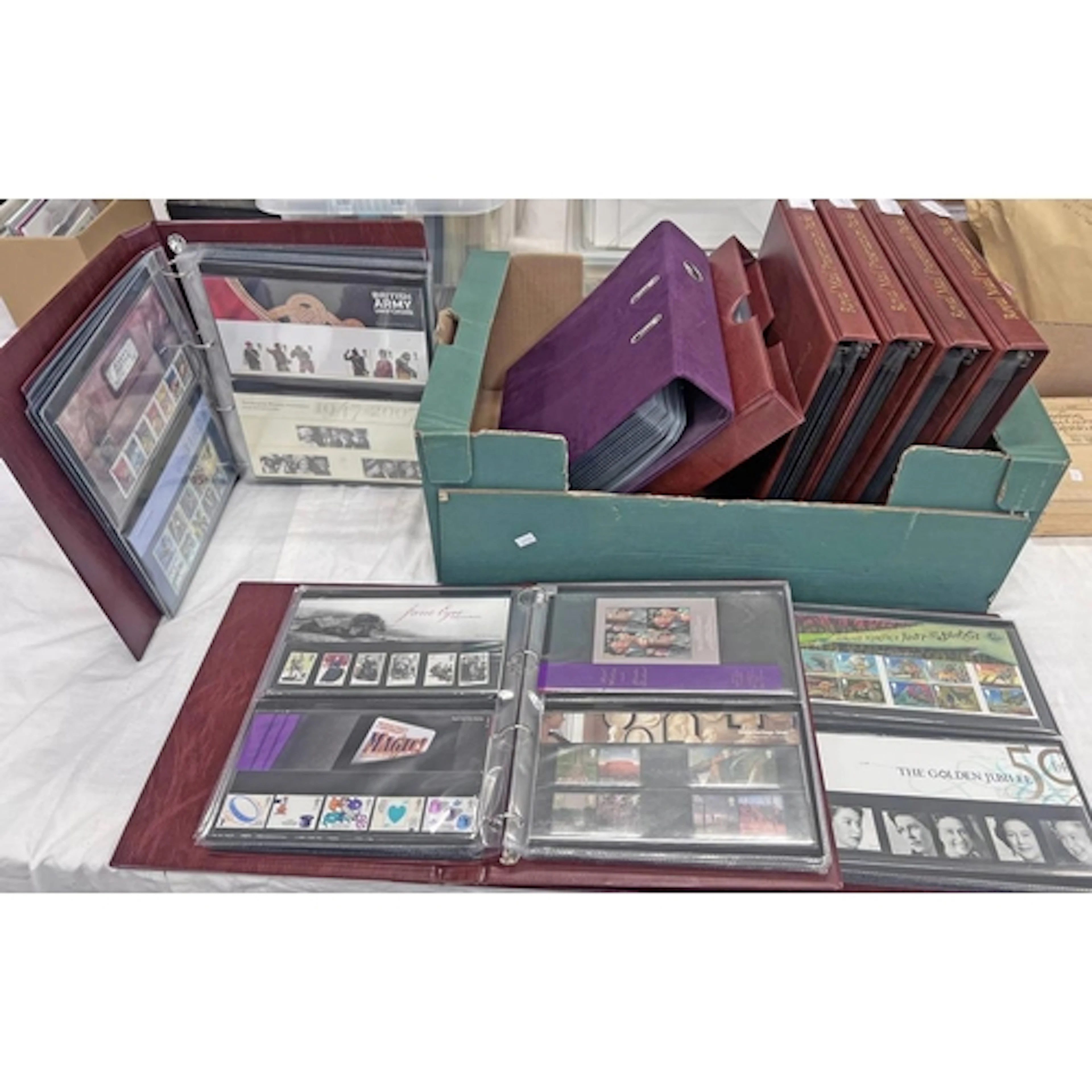 9 ALBUMS OF UK ROYAL MAIL PRESENTATION PACKS 1983-2015, WITH...