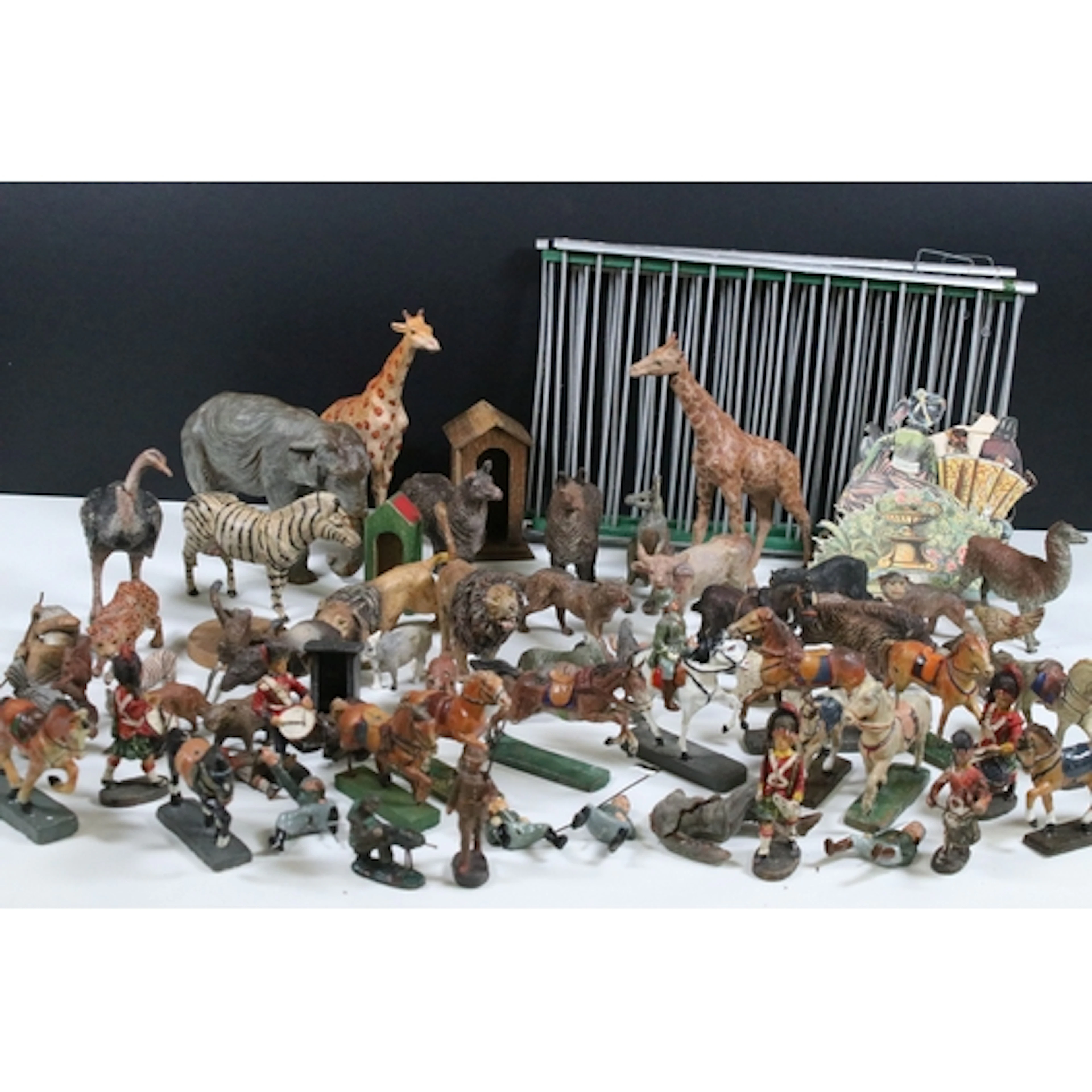 Collection of plastic and composition animals and figures to...