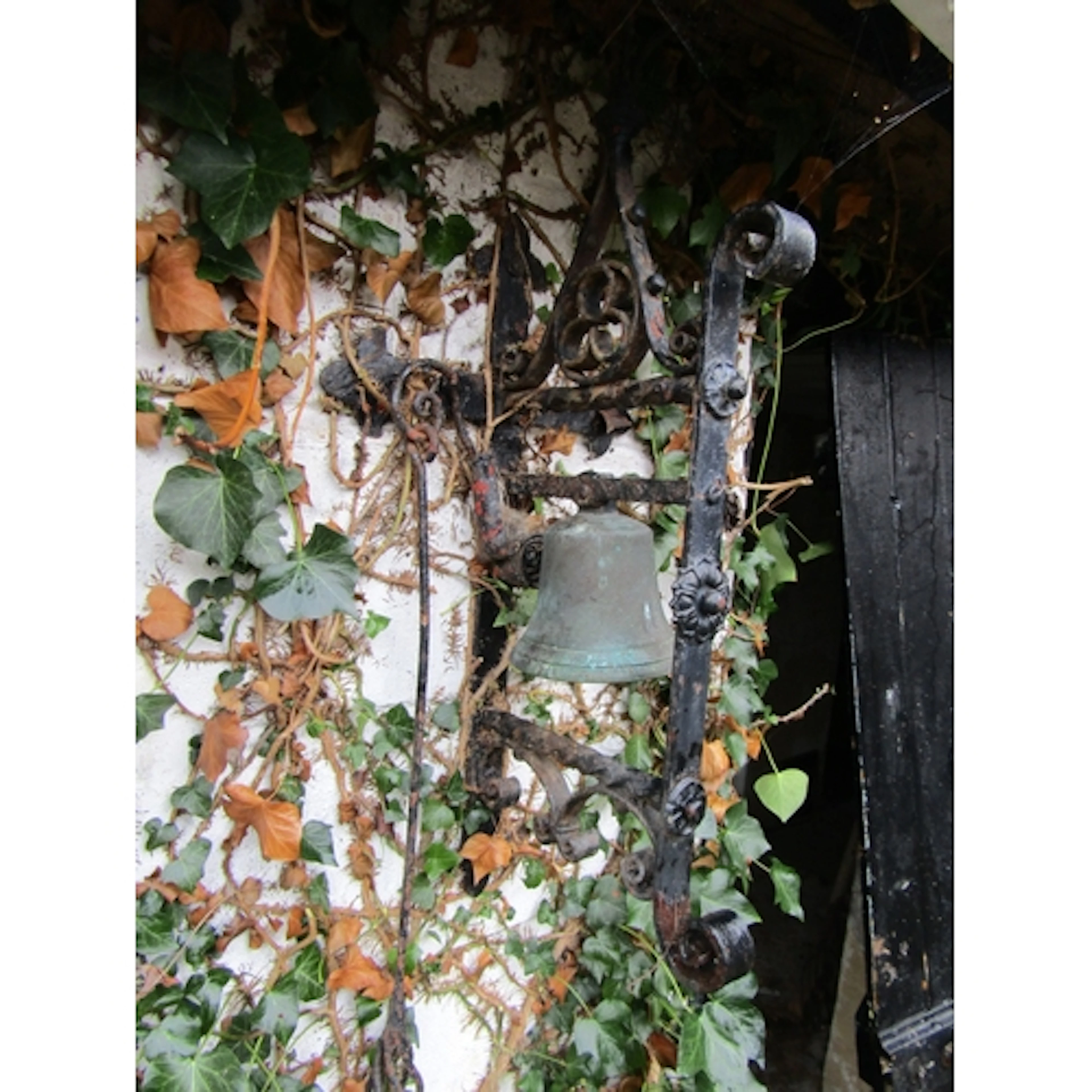 Antique Wrought Iron Wall Mounted Bell Pull with Cast Brass ...