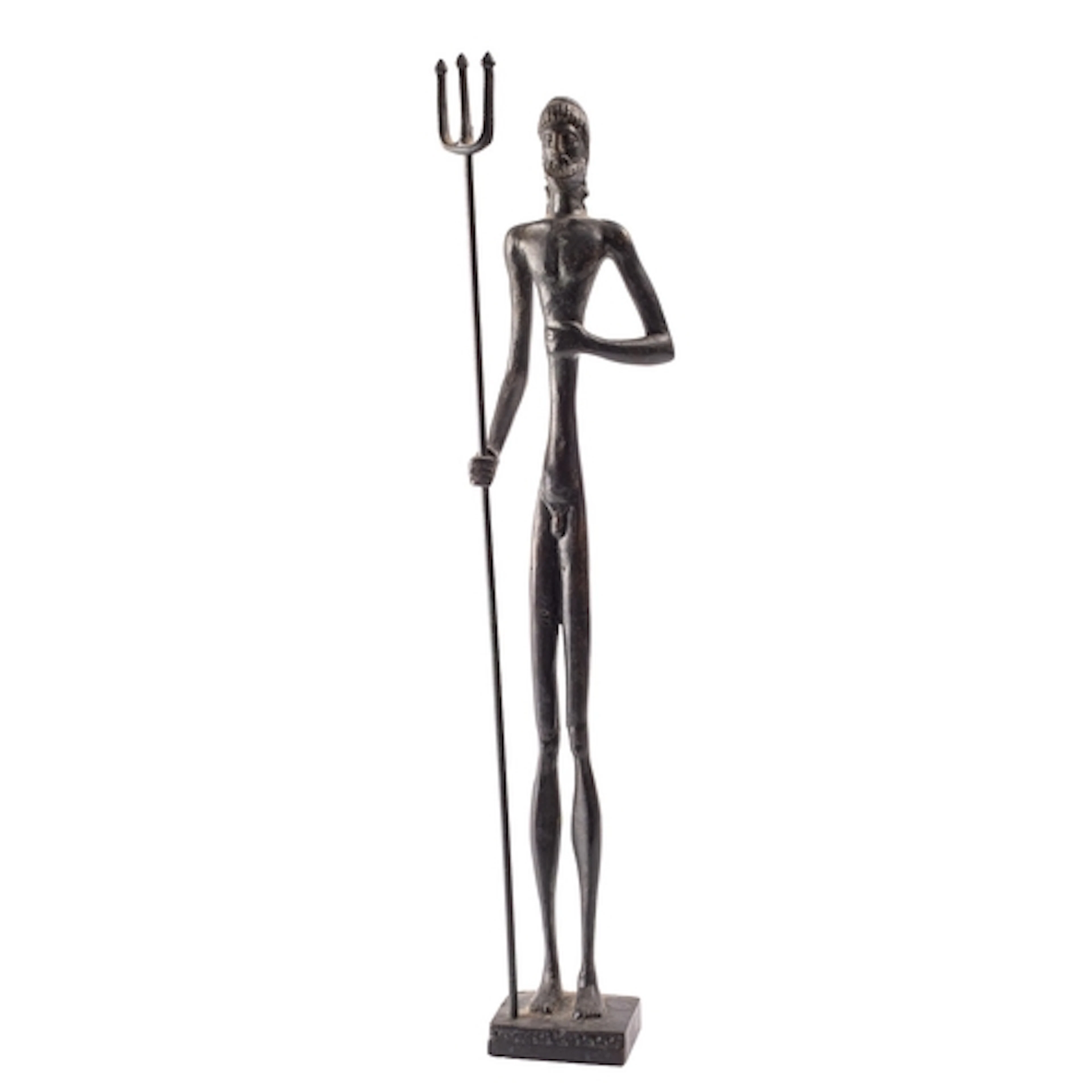 A patinated bronze model of Poseidon, loosely in the manner ...