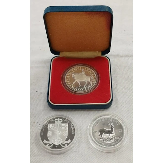2017 SOUTH AFRICA 1OZ SILVER KRUGERRAND, ENCAPSULATED, 1977 ...