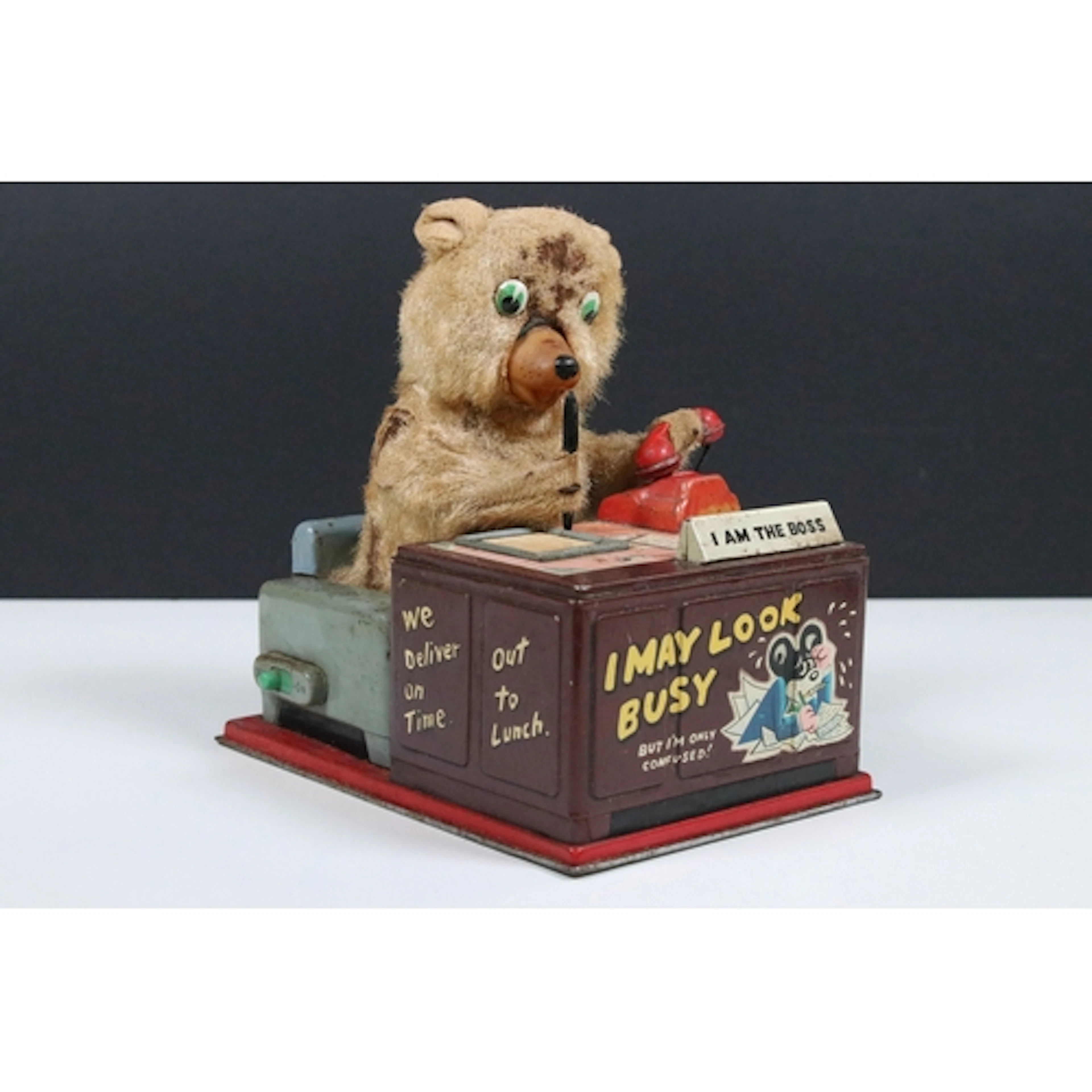 Japanese Linemar tin plate battery powered 'I am the Boss' t...