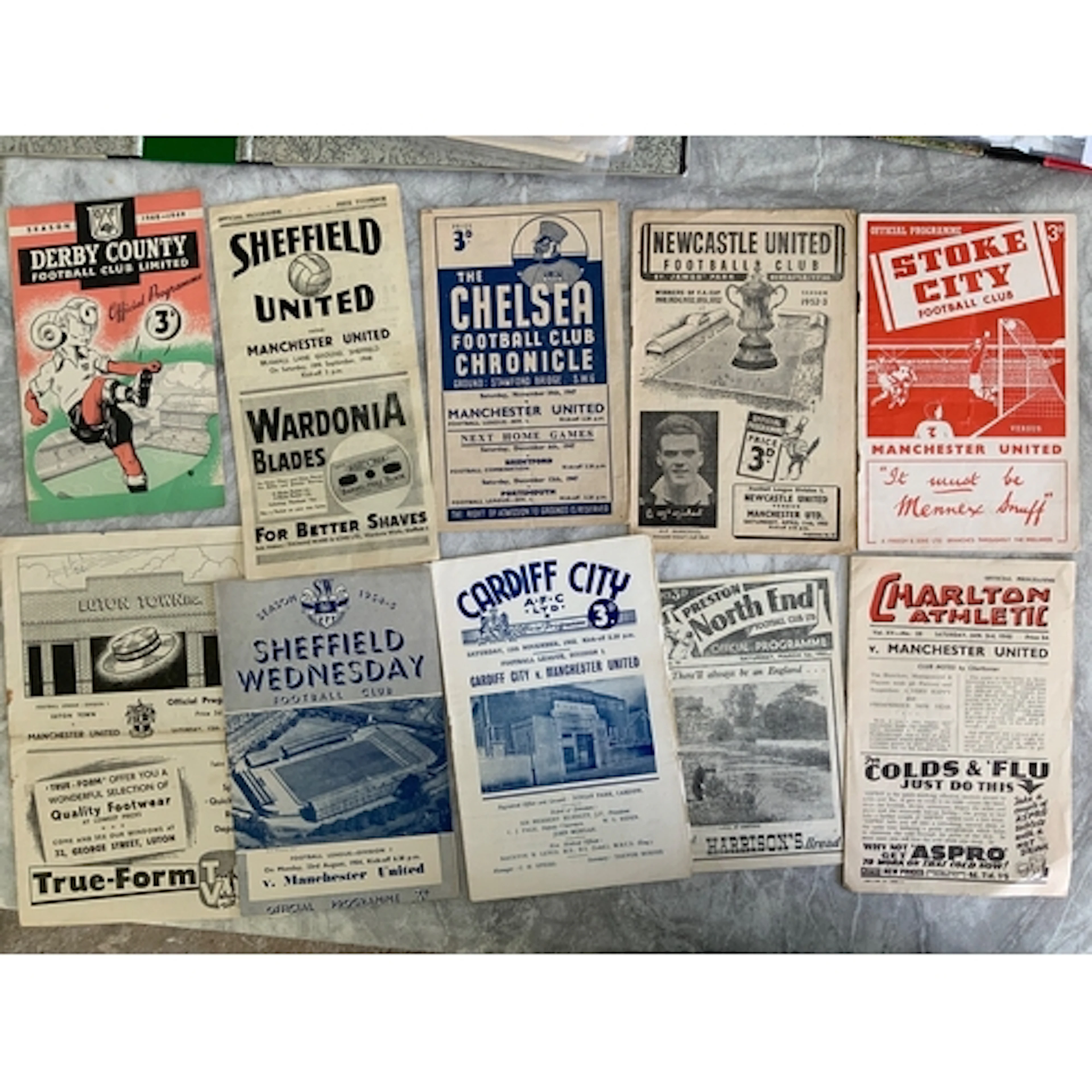 Manchester United Away Football Programmes: Includes 47/48 C...