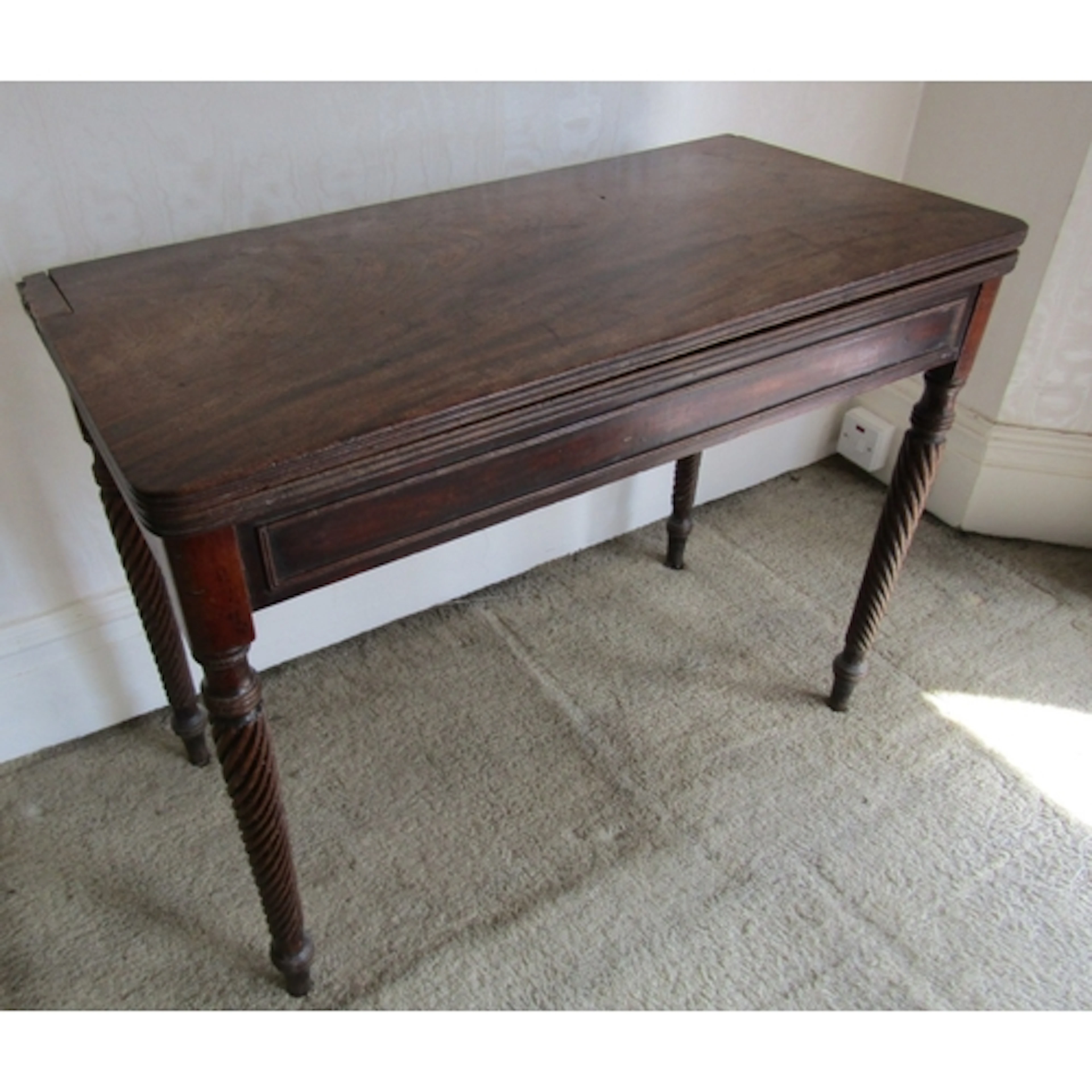 William IV Mahogany Foldover Table Turned Supports Approxima...