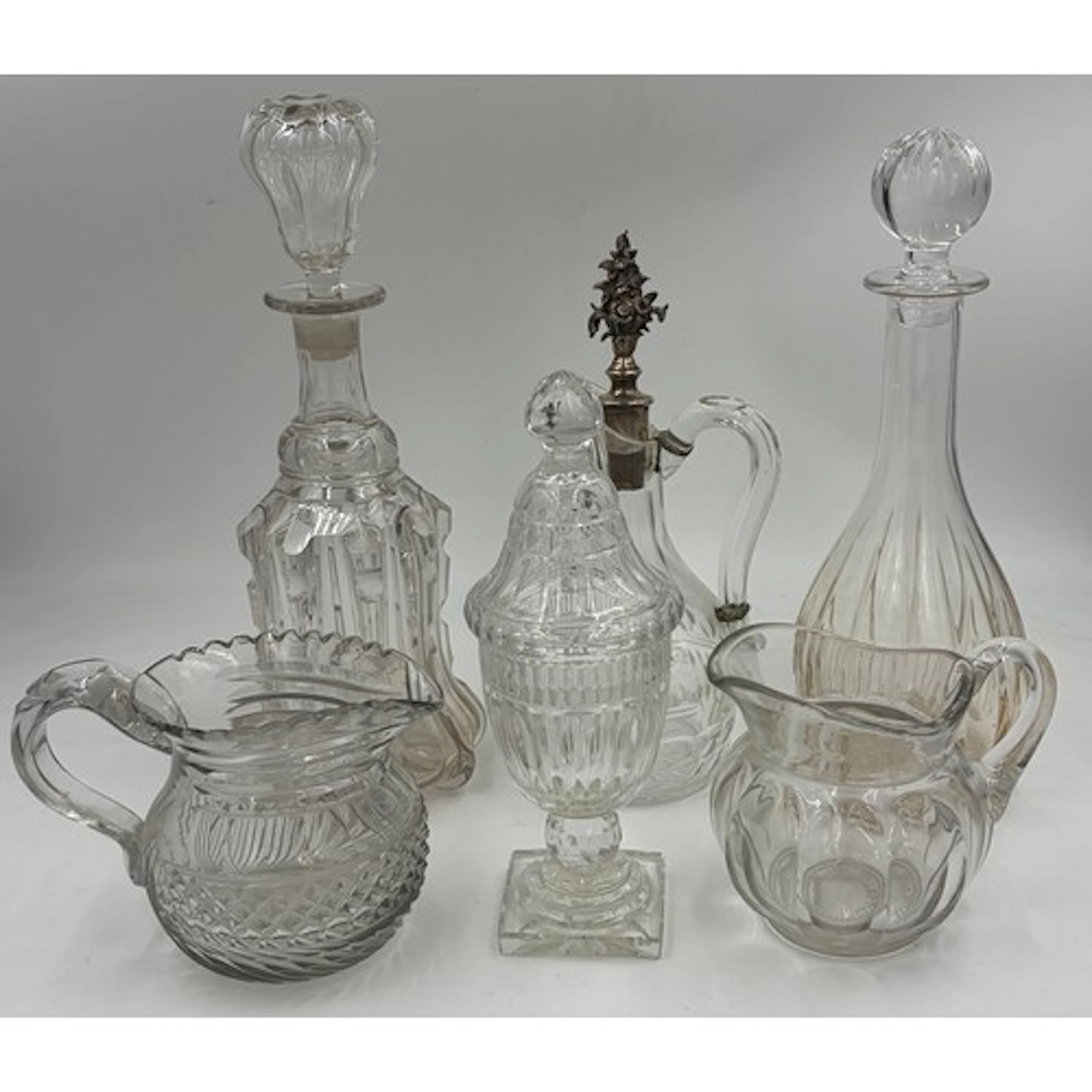 A collection of Victorian glass to include Newcastle decante...