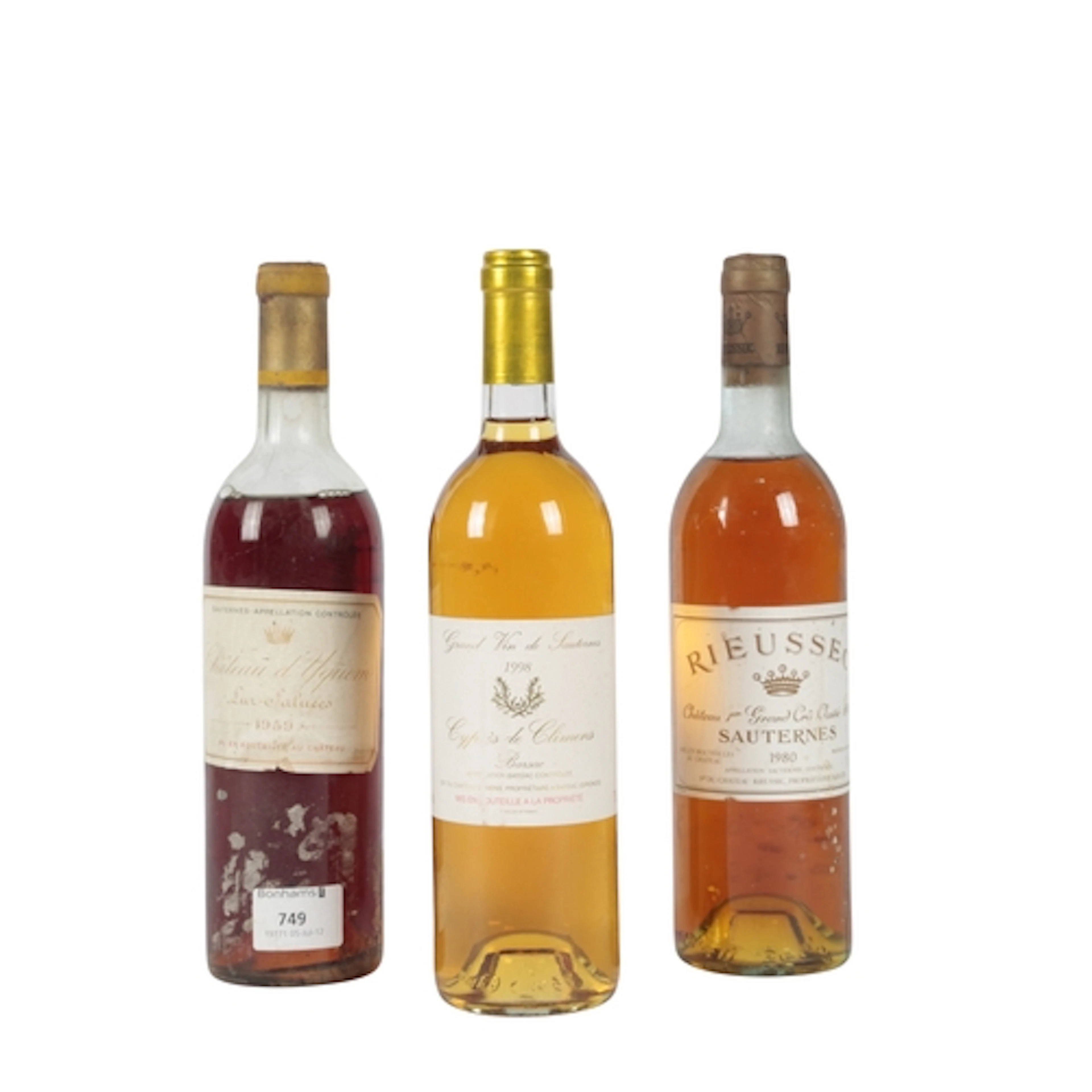 1980 Chateau Rieussec Sauternes, France 1959 Chateau d'Yquem...