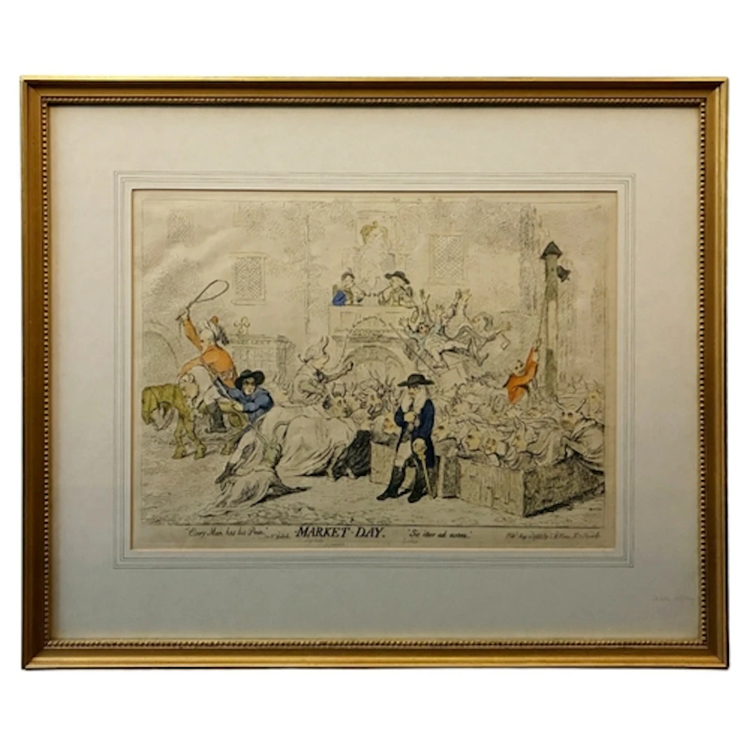 After James Gillray (1756–1815) - Market-Day, hand-coloured ...