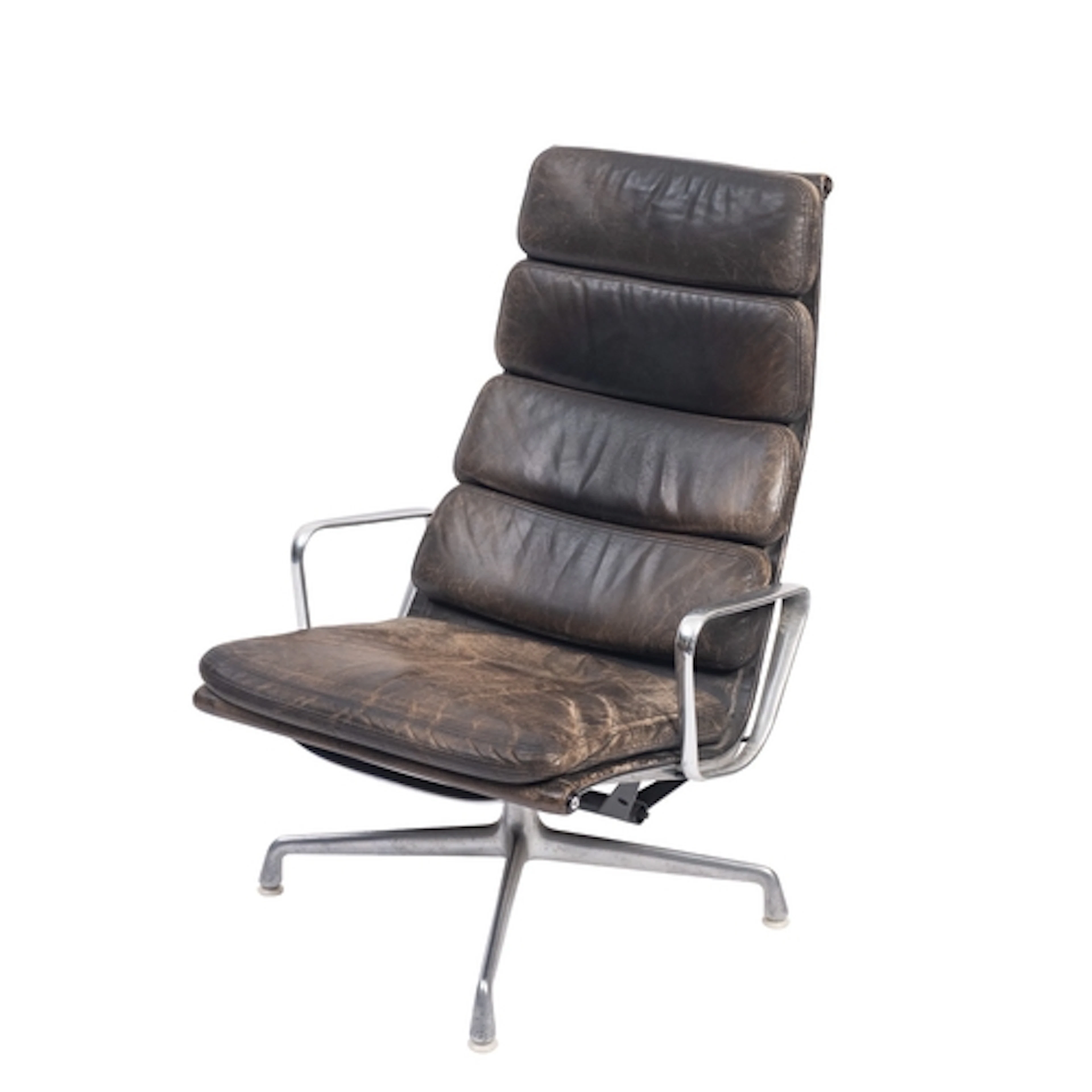 Charles & Ray Eames, an EA222 chromed aluminium and black le...