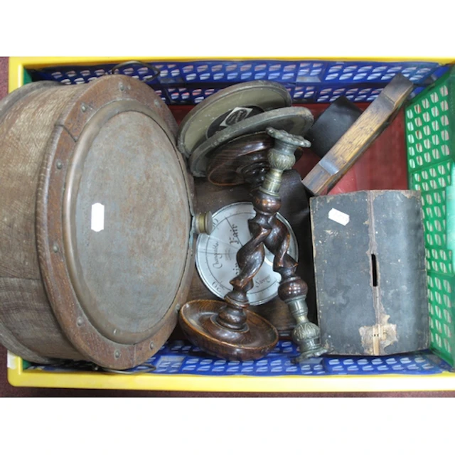 Collectables, including an antique copper and brass hot wate...