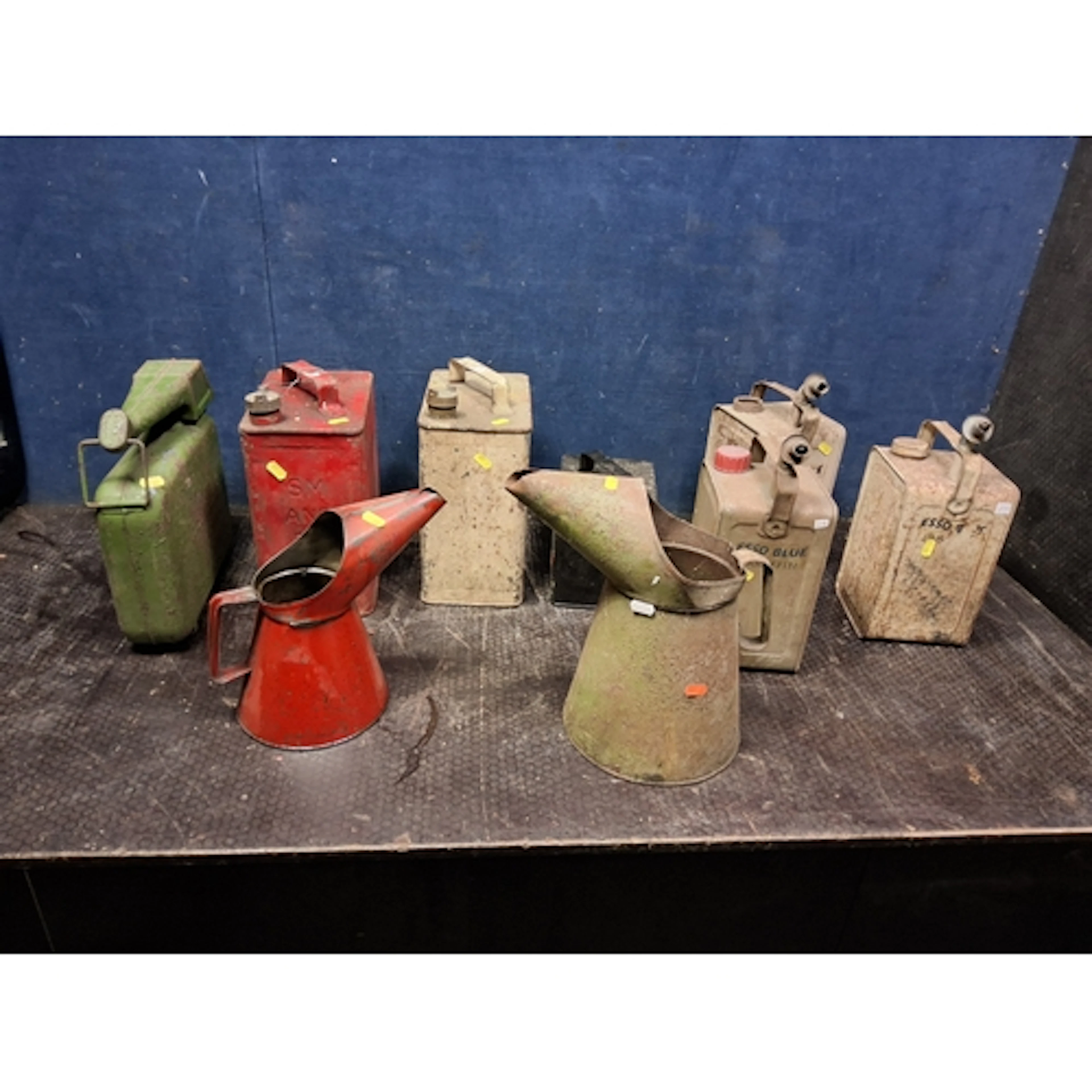 A COLLECTION OF VINTAGE OIL AND FUEL CANS including a small ...