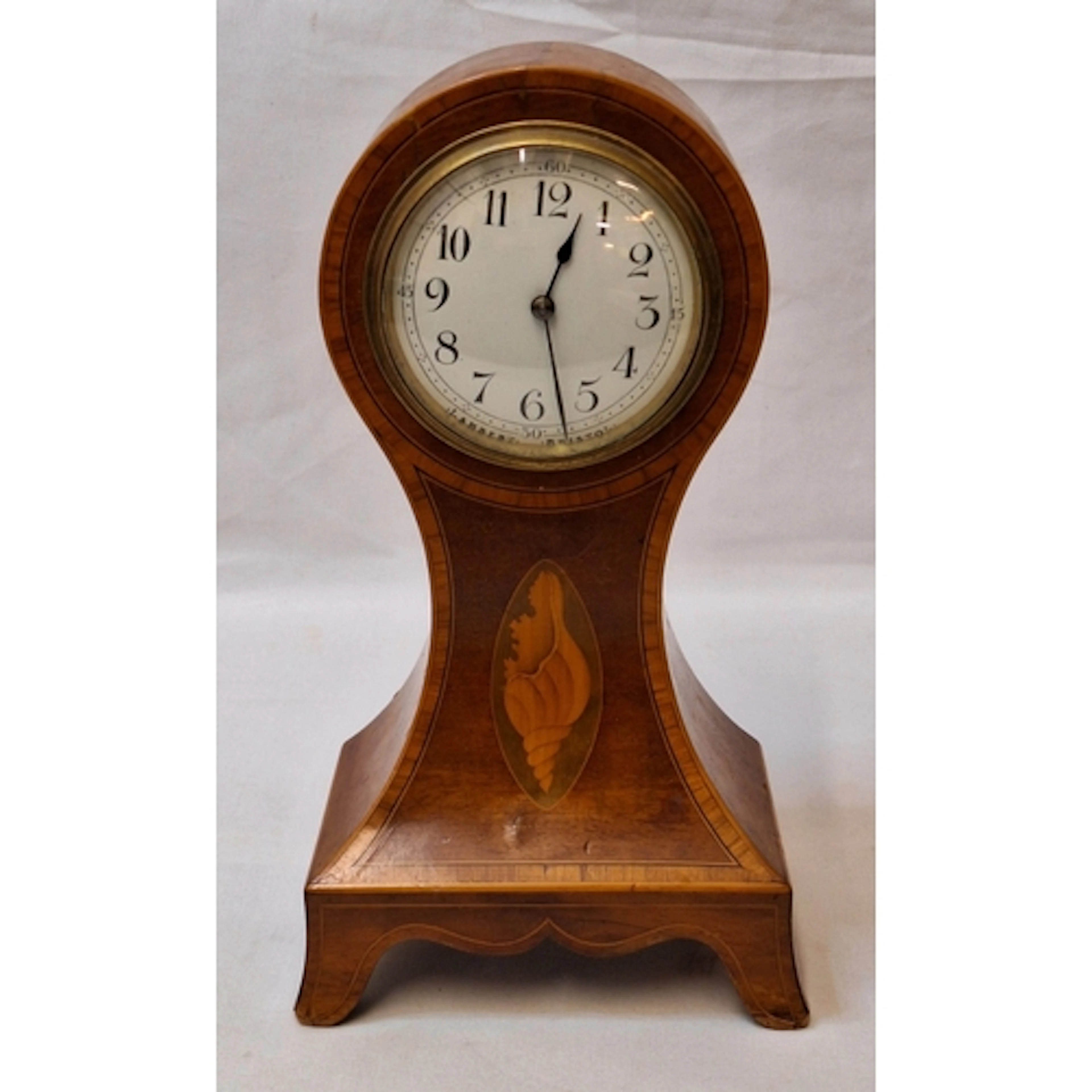 Edwardian Drum Head Blonde Mahogany Mantel Clock, satinwood ...